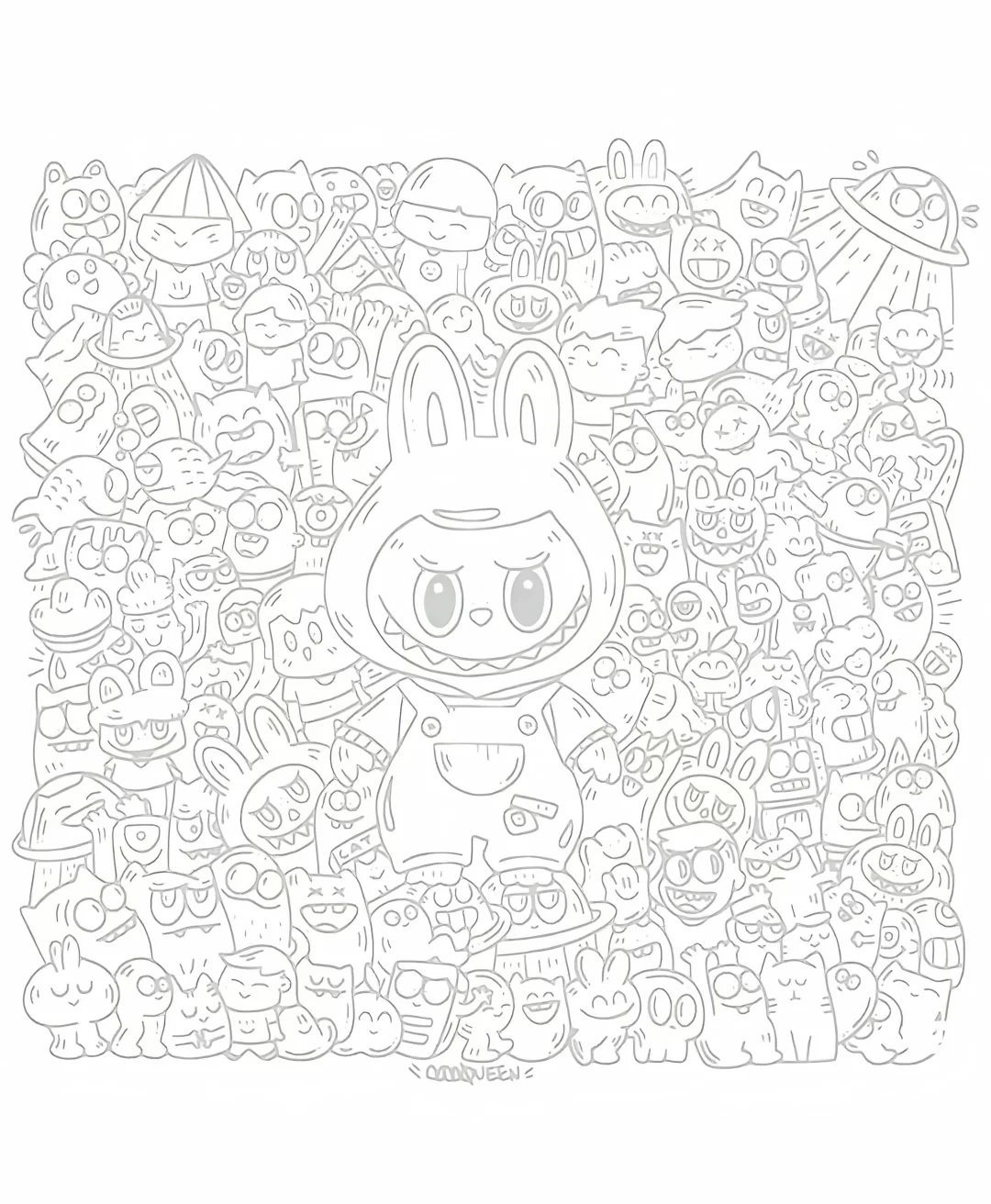 摸鱼 | 描线线稿