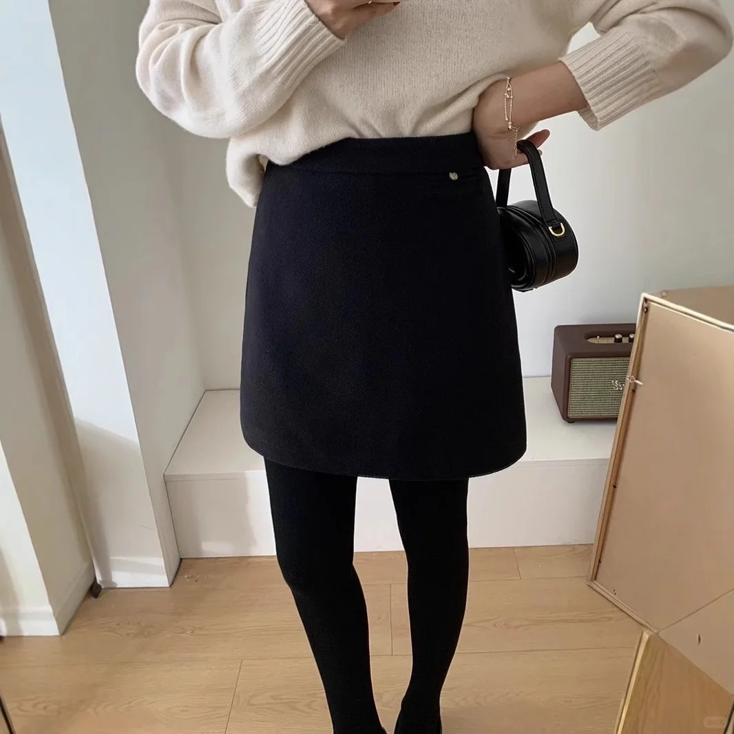 2025秋冬百搭裙！短款A字毛呢半身裙
