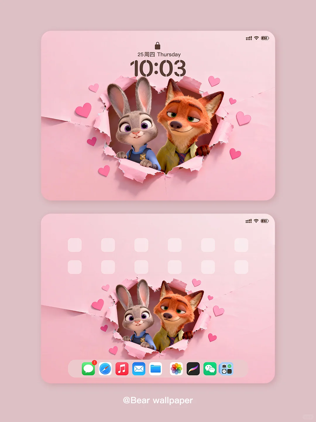 ipad壁纸｜朱迪与尼克｜INS风卡通壁纸