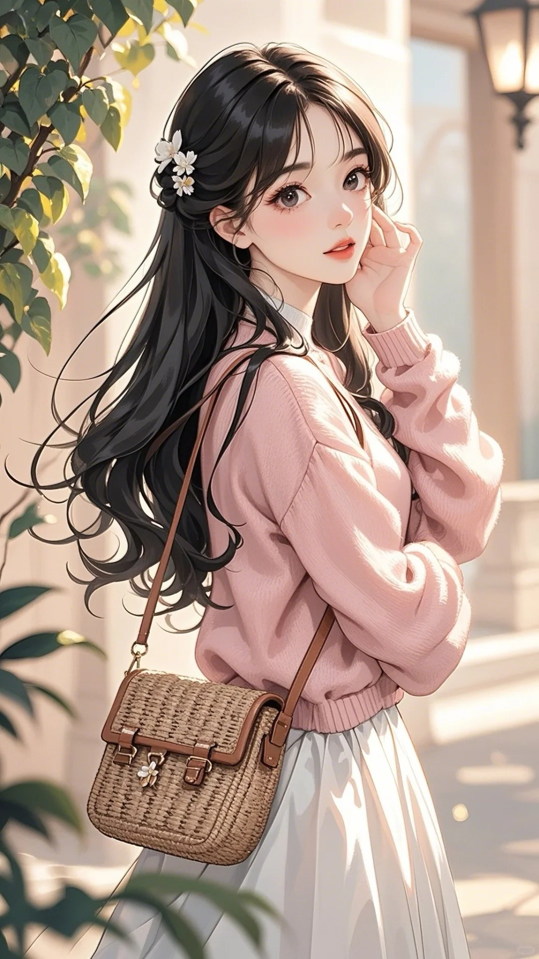 粉色毛衣，温柔的你