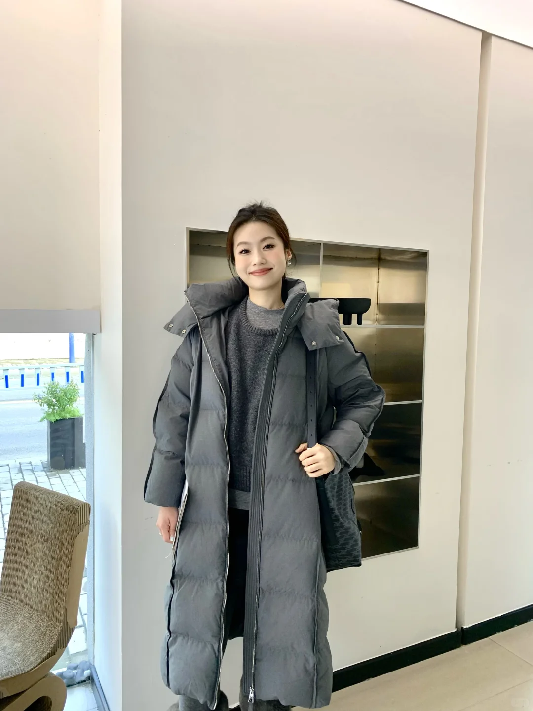 173/120秋冬大被子棉服🐘保暖不露腿ootd～🍂