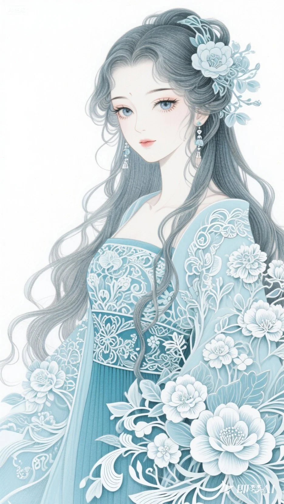 剪纸元素韵味丨美女插画