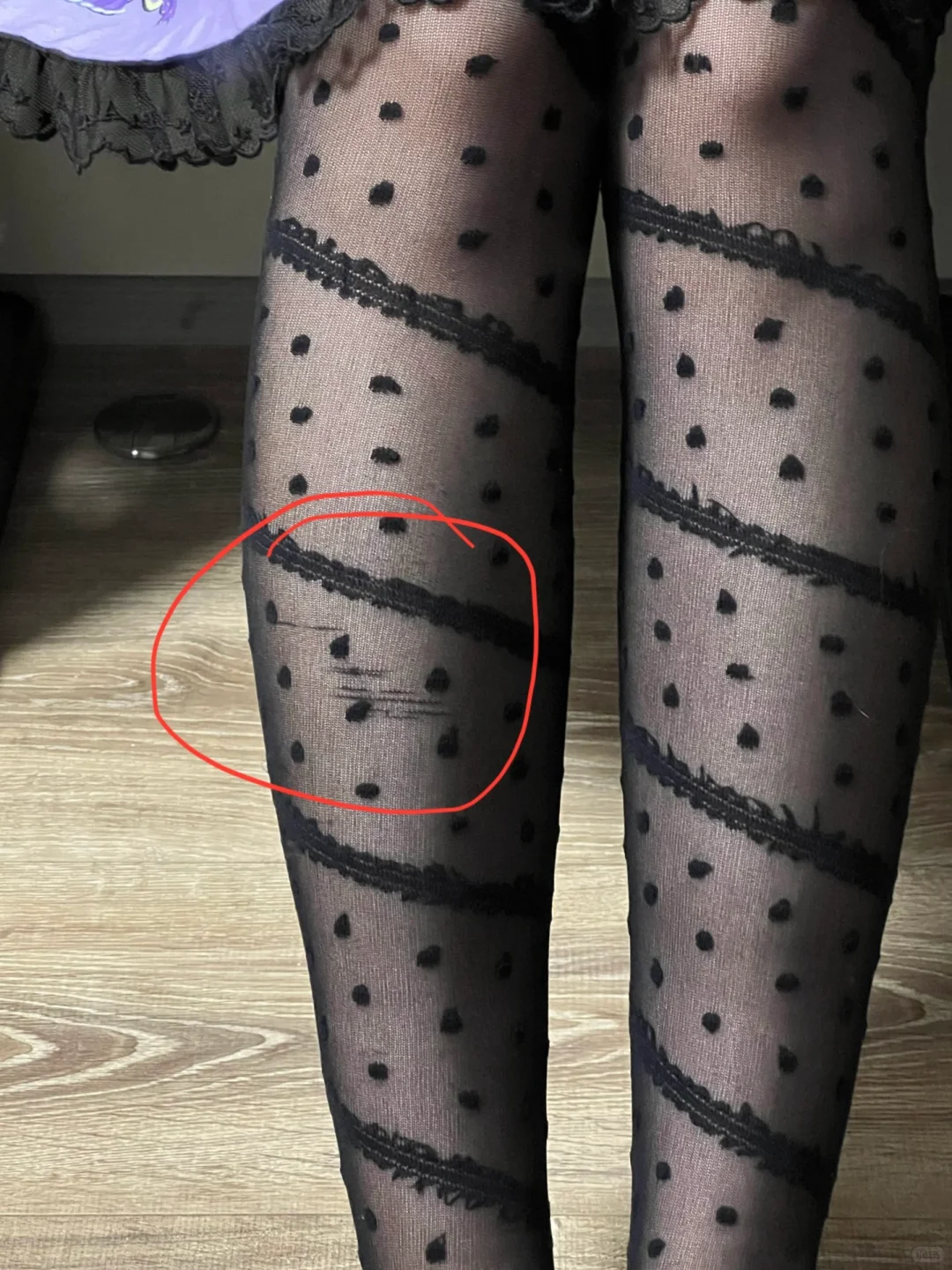 亲测，慎入 ap黑色波点过膝袜