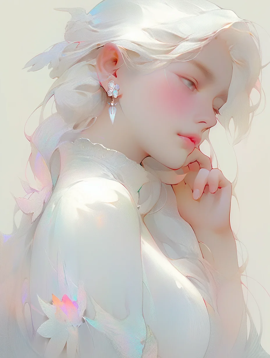 AI绘画|闪着光的天使美少女|绘画灵感分享