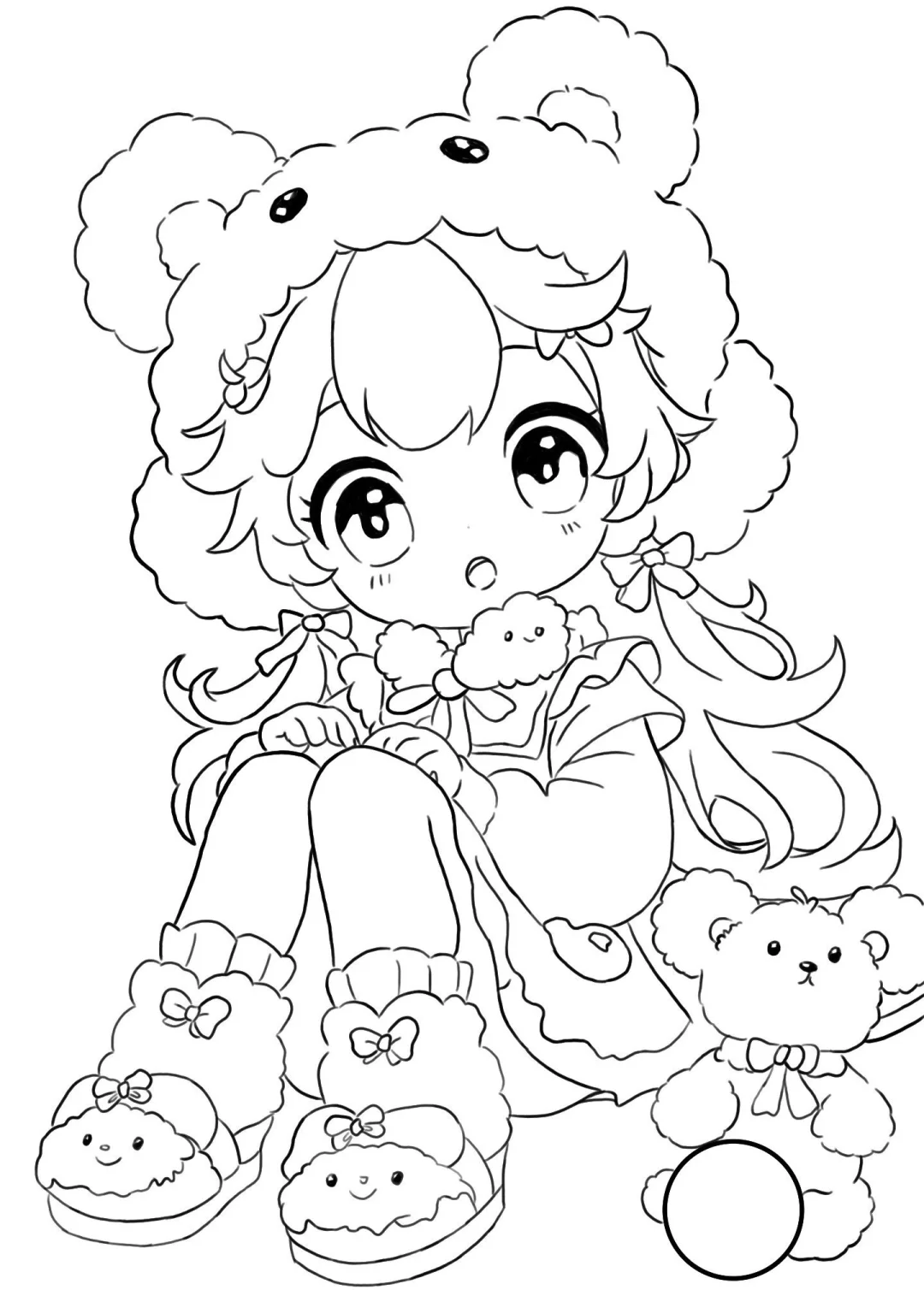 回归啦！线稿加填色—呆呆女孩