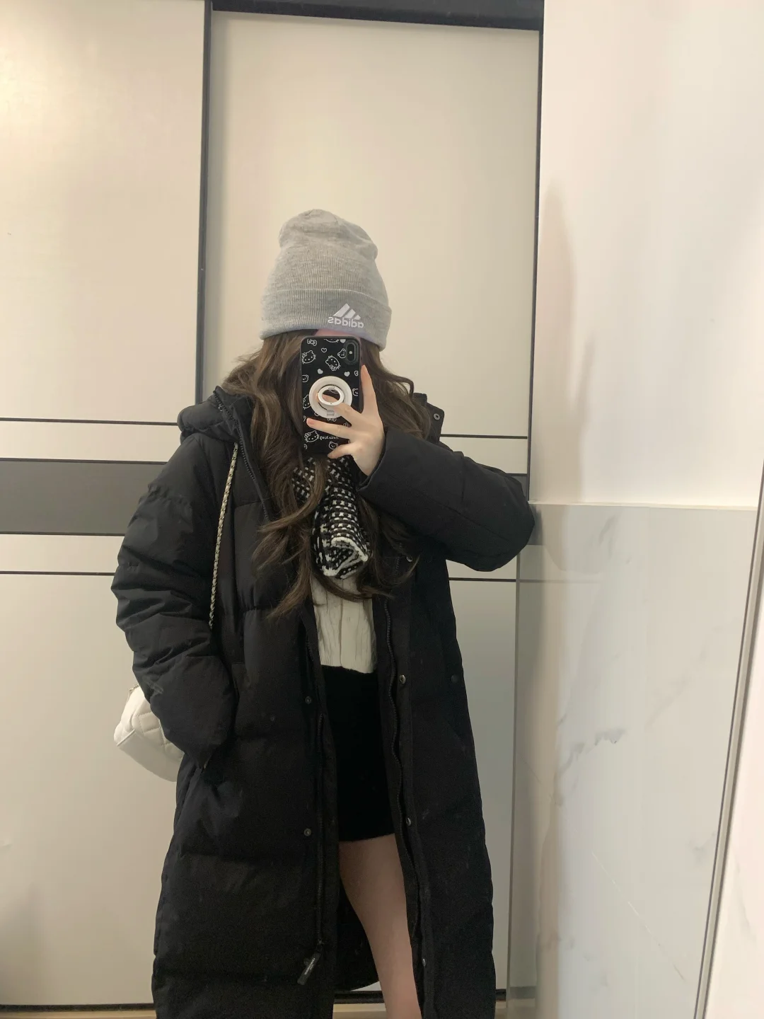 黑色长款羽绒服好好穿！！！！！