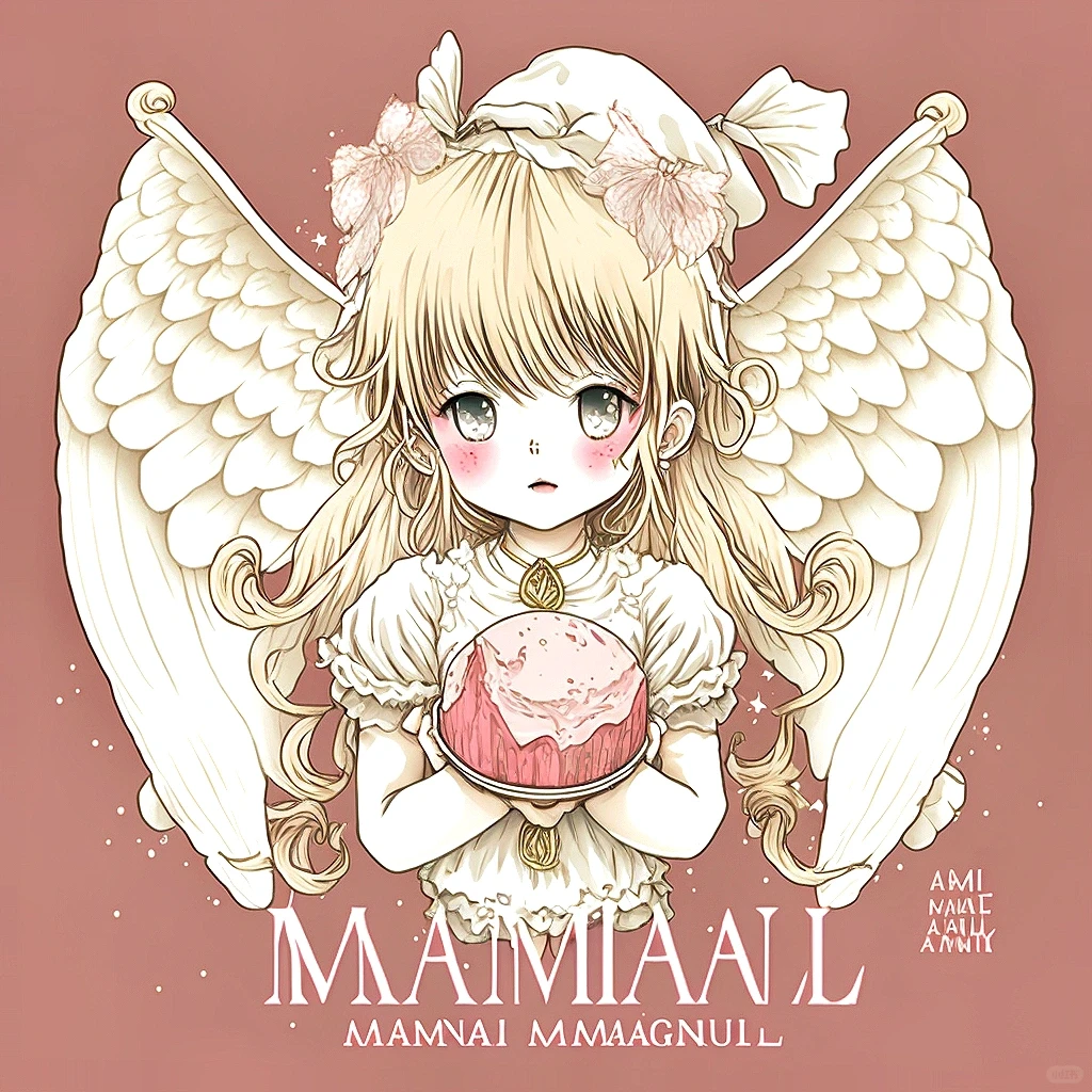 Mid journey二次元天使翅膀女孩