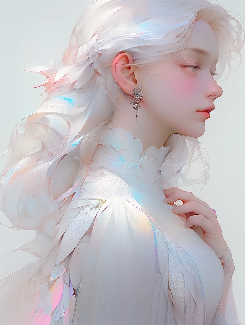 AI绘画|闪着光的天使美少女|绘画灵感分享