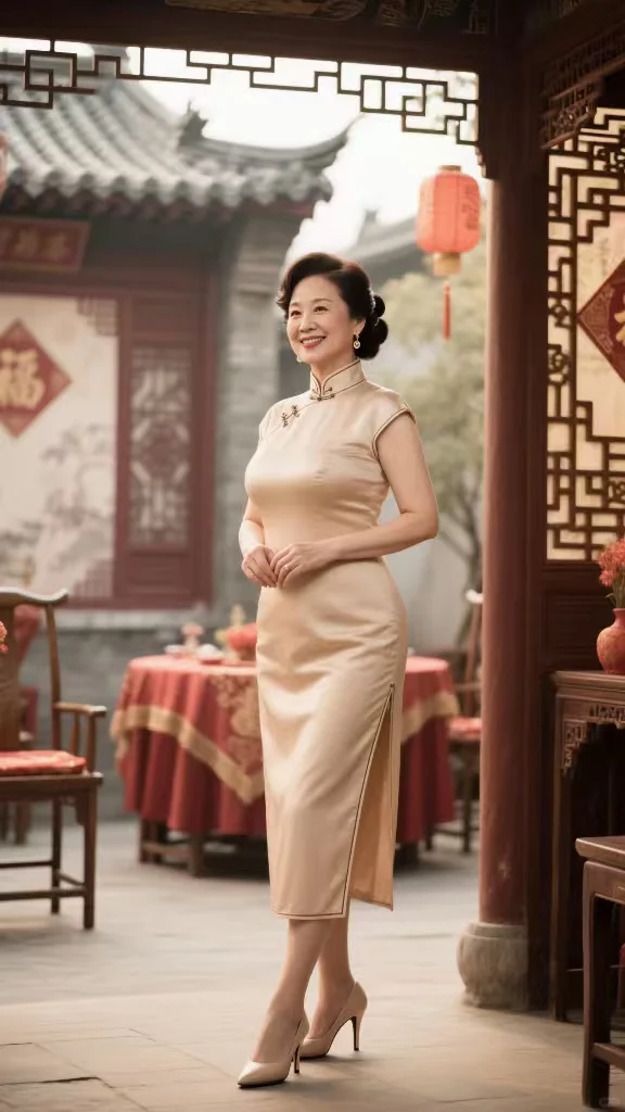成熟风韵中式风，48岁阿姨美出东方华贵感