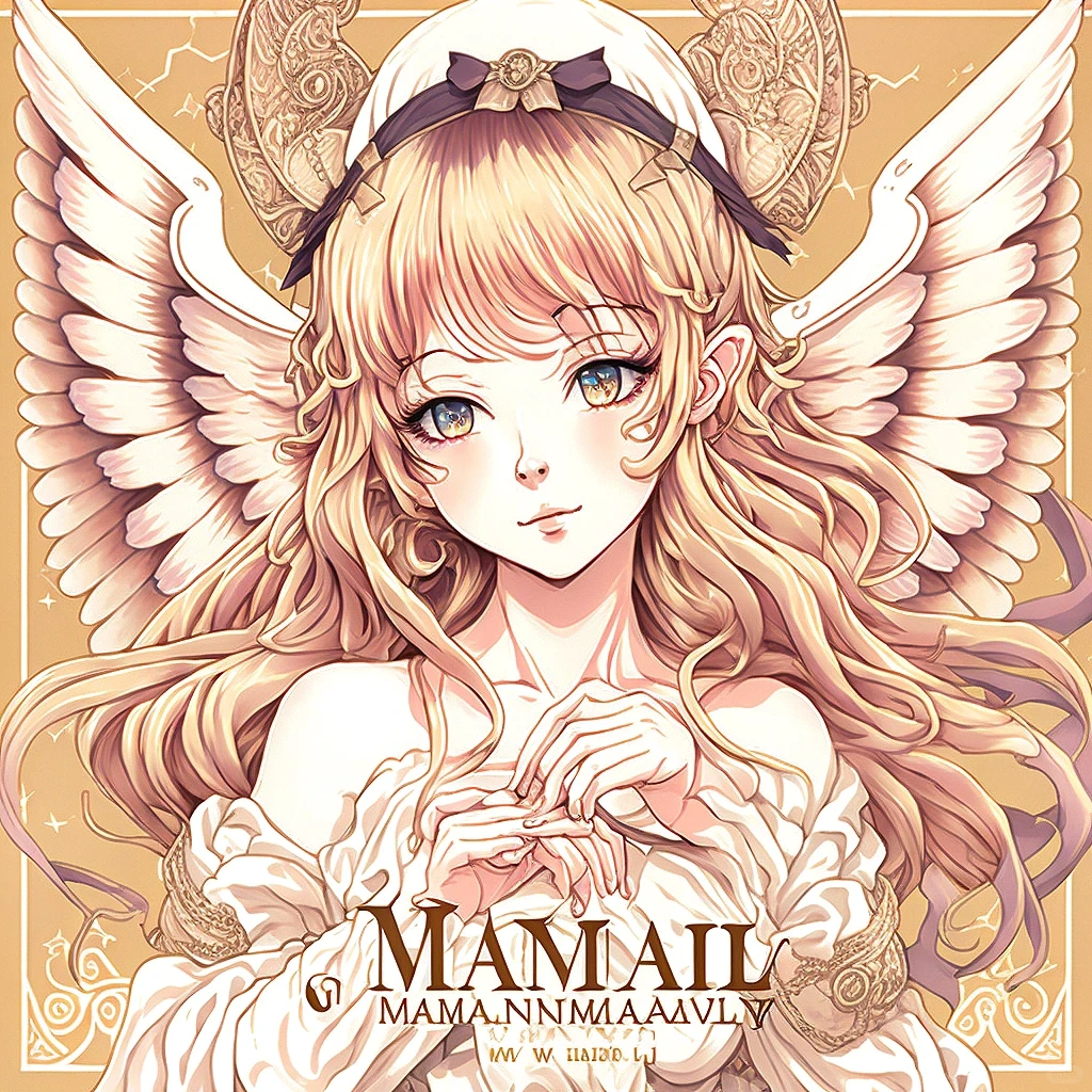 Mid journey二次元天使翅膀女孩