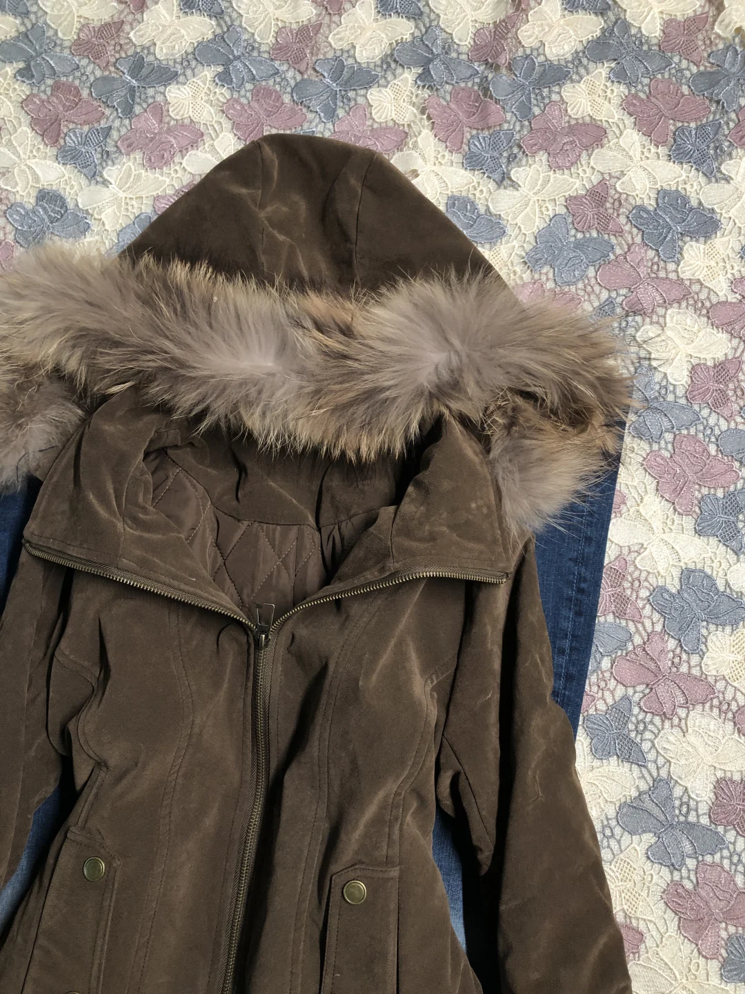 棕色毛领外套🖤vintage古着~