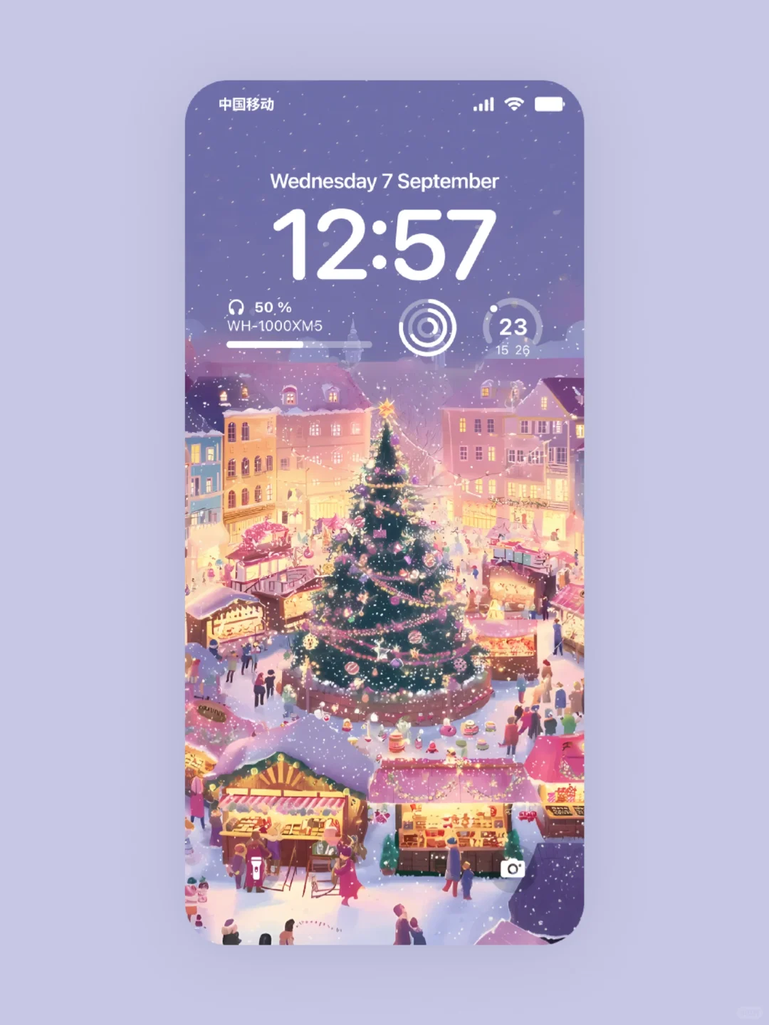 手机壁纸｜圣诞🎄小镇广场｜500