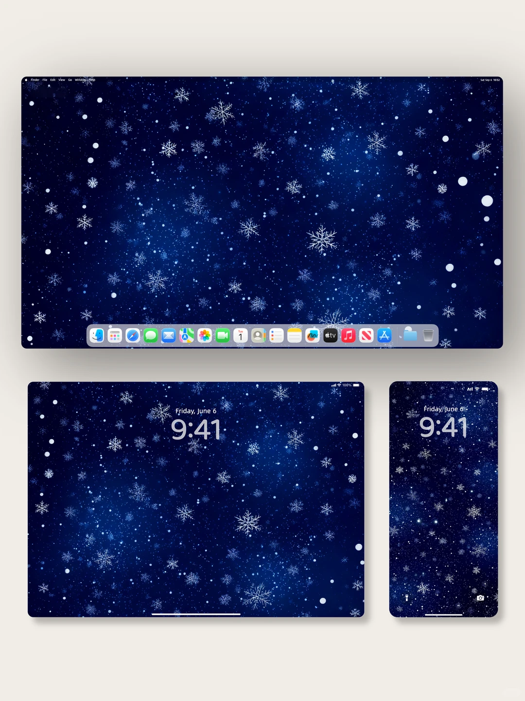 壁纸 | blingbling的雪花飘落