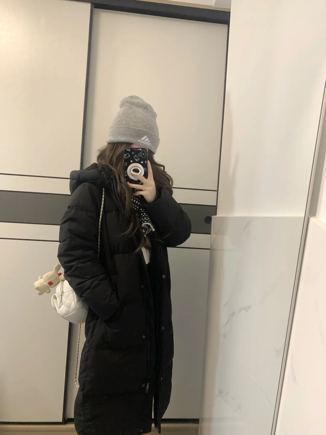 黑色长款羽绒服好好穿！！！！！