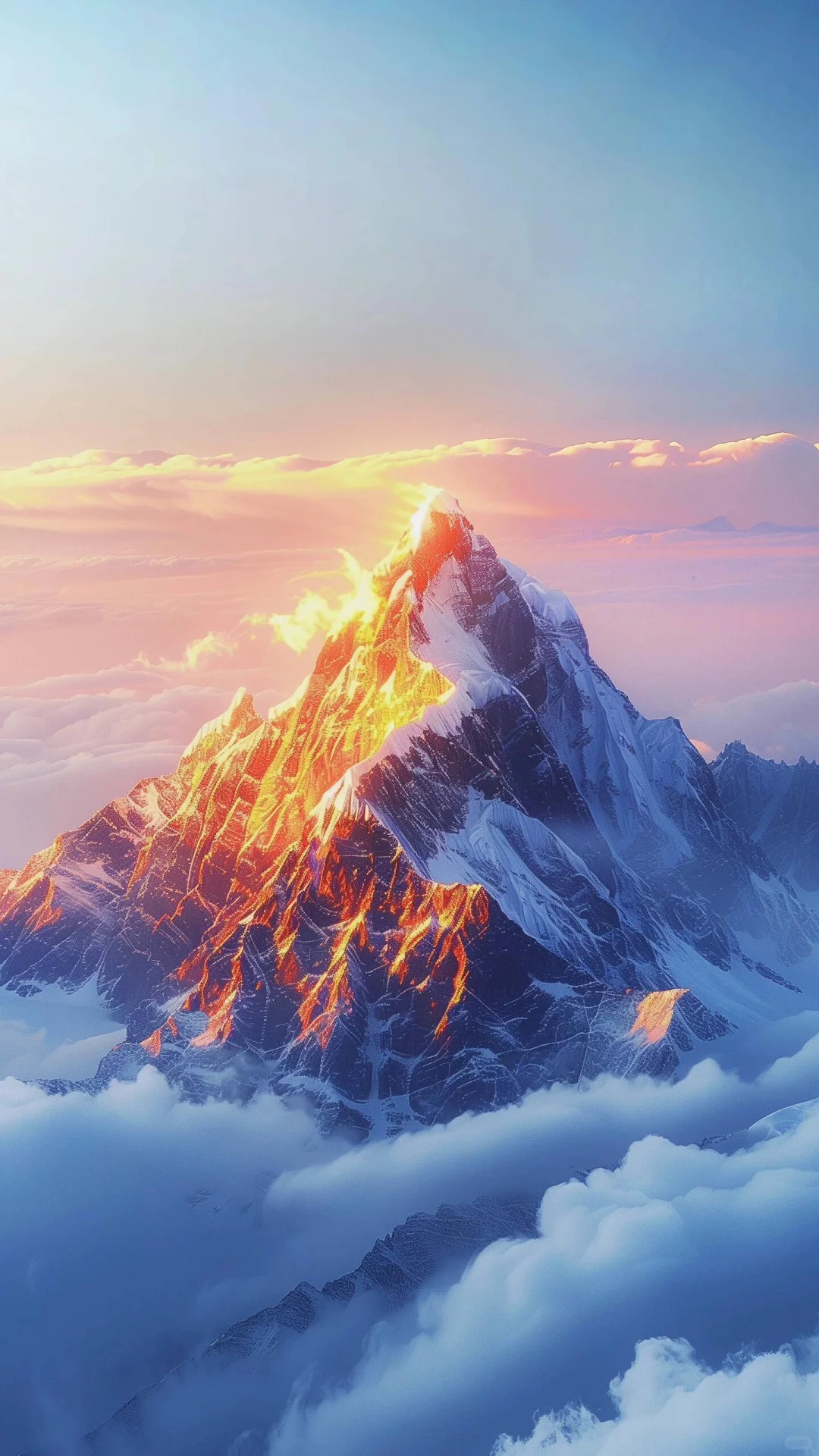 发财壁纸｜日照金山 祥云满山 财气福气满满