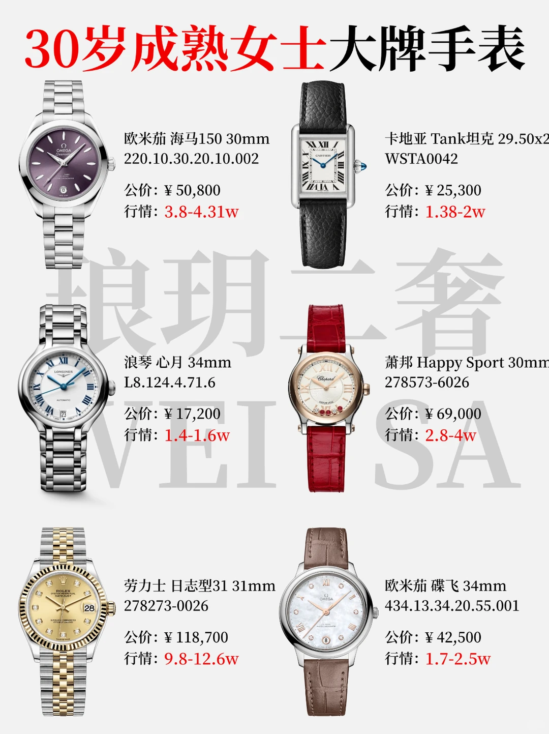 30+成熟女士戴什么大牌表最有气质？