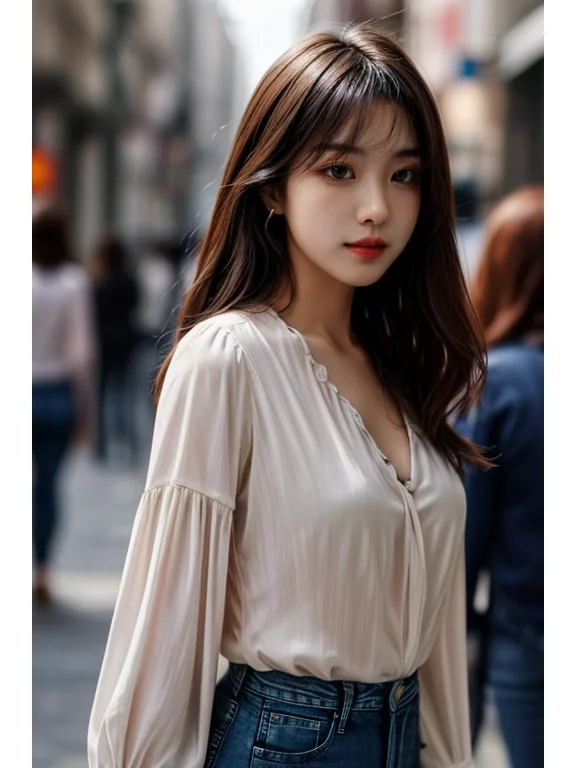 AI绘画 朋友问秋天了女生怎么在公园拍照