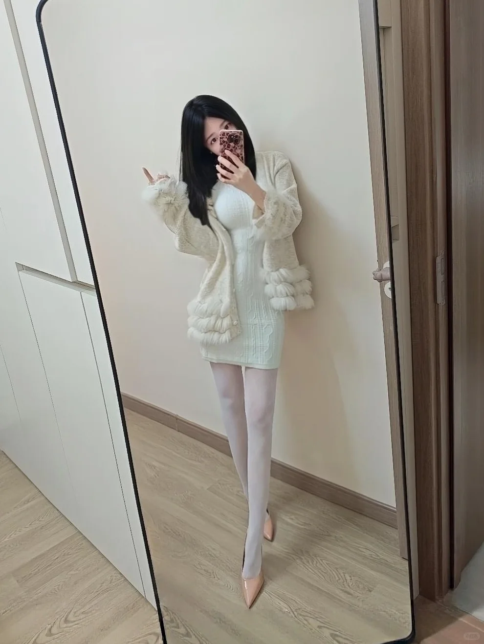 165 95 | 浅浅的来个白色针织套装～