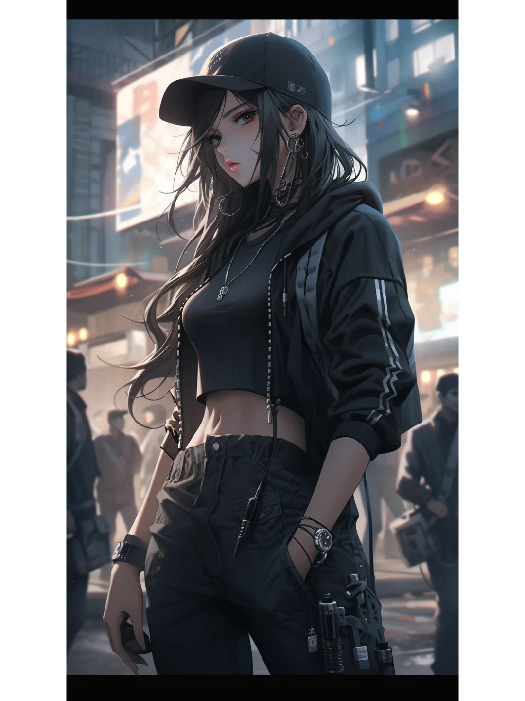 Ai｜midjourney｜时尚少女穿搭-机能风