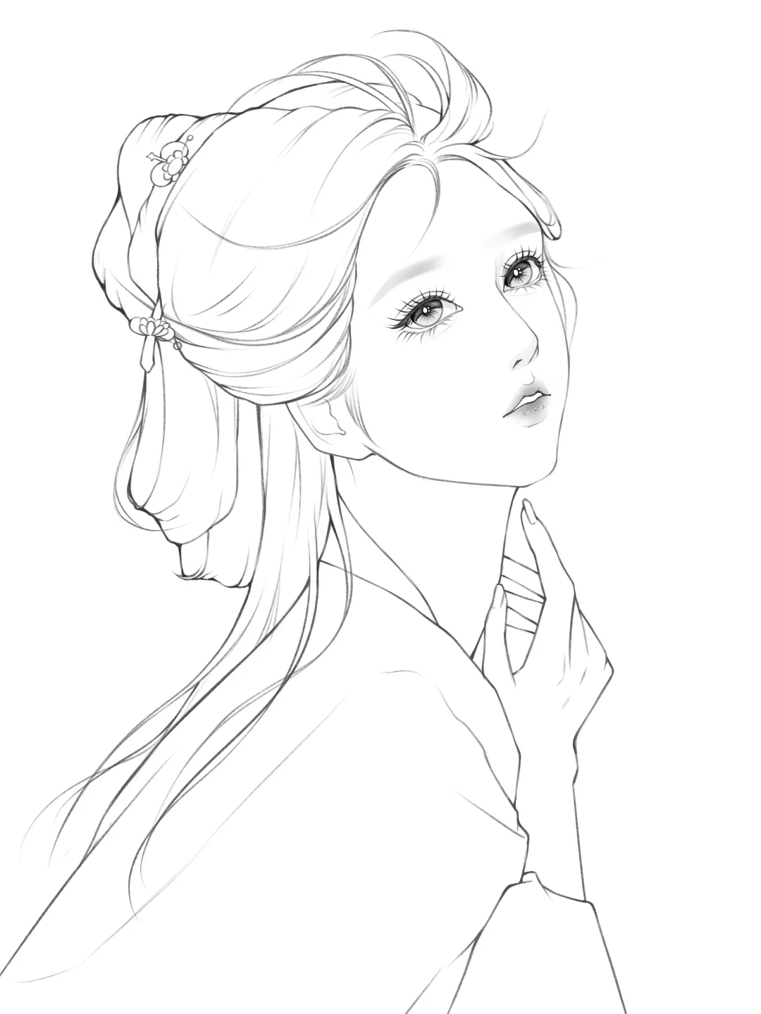 画了10张线稿🌼