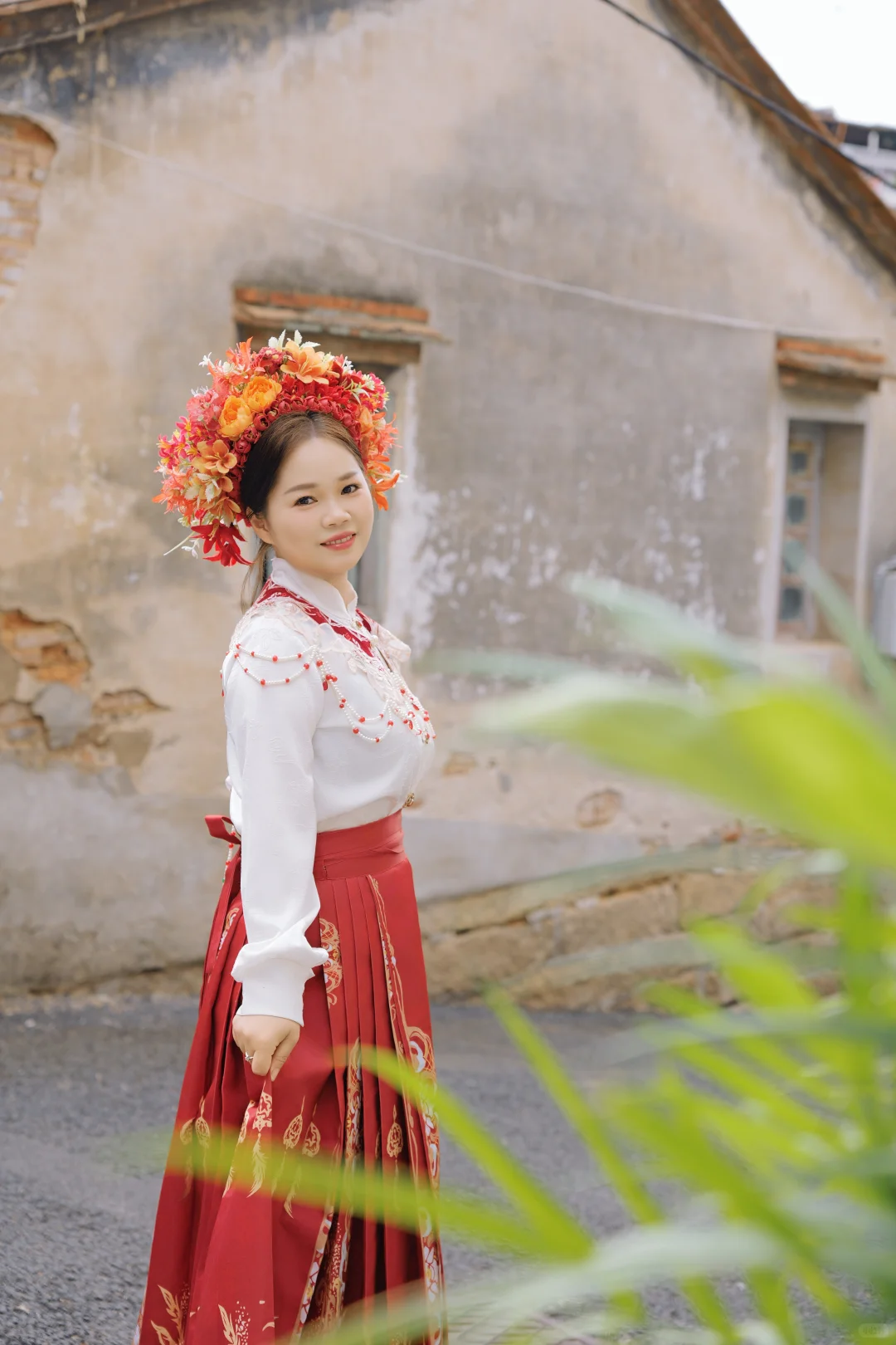 鼓浪屿簪花写真～红裙与簪花的绝配