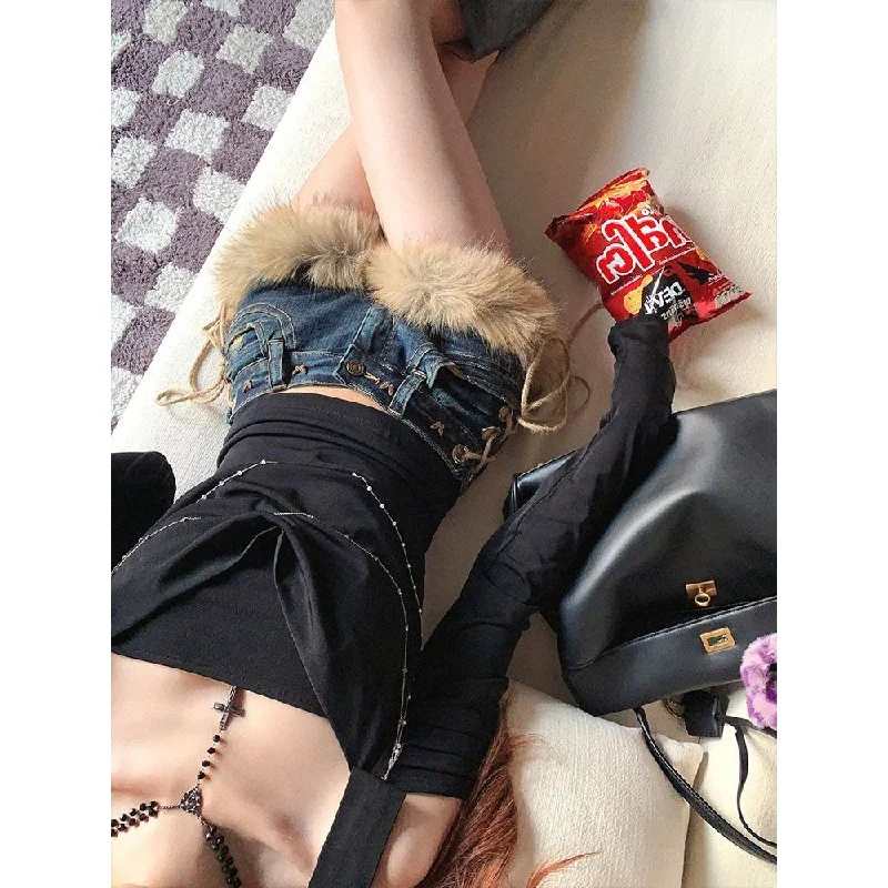 👖复古毛边短裤！Y2K辣妹必备！