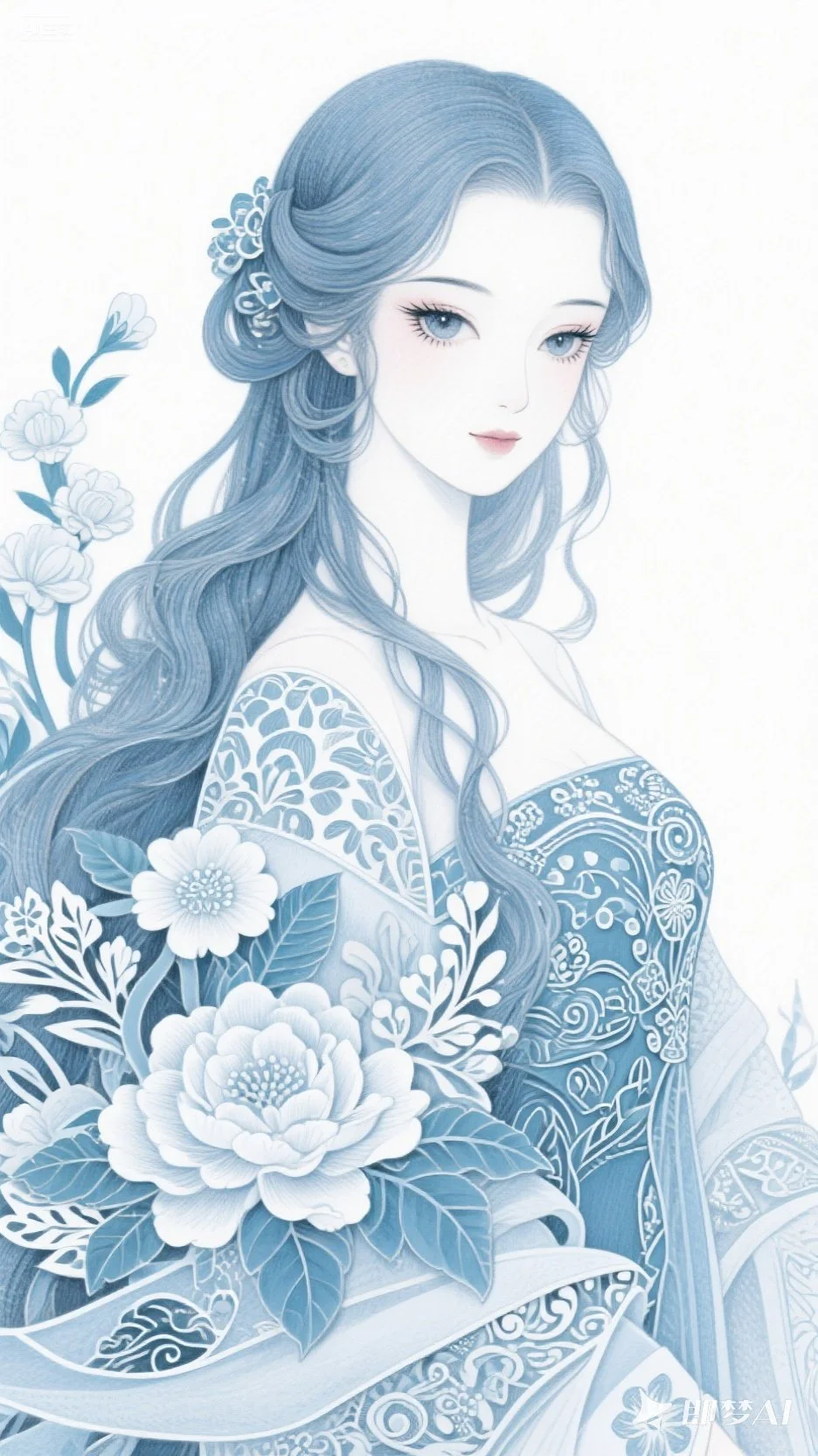 剪纸元素韵味丨美女插画