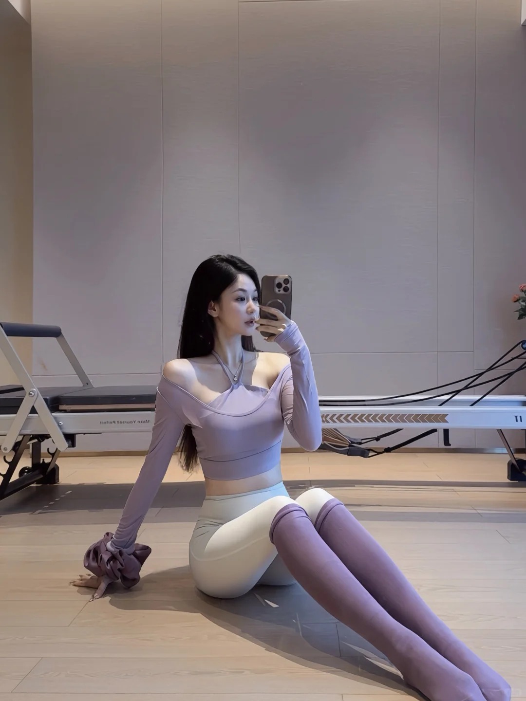 紫色系普拉提穿搭、温柔又显白💜