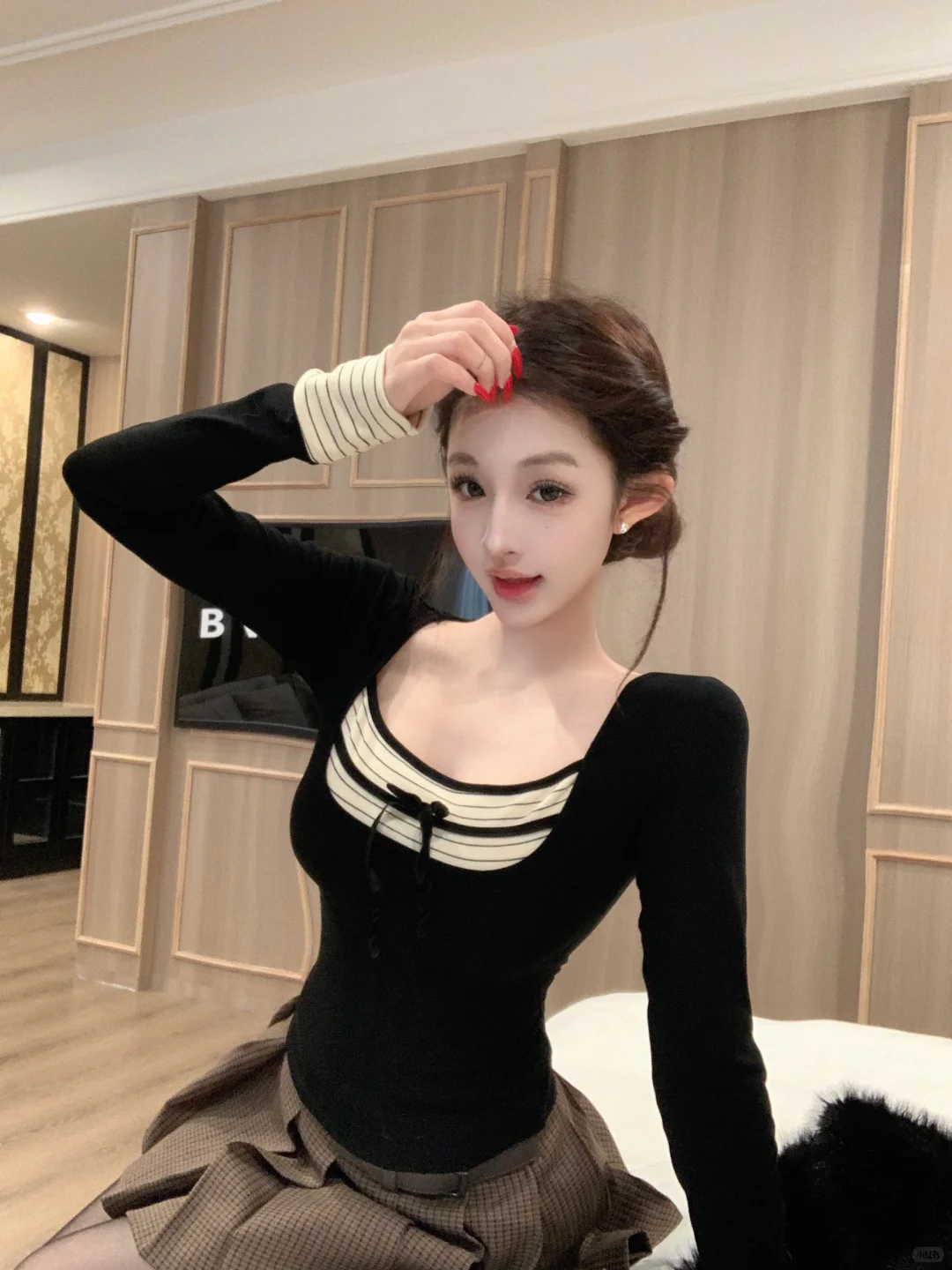 纯欲辣妹｜叠穿假两件上衣❗️