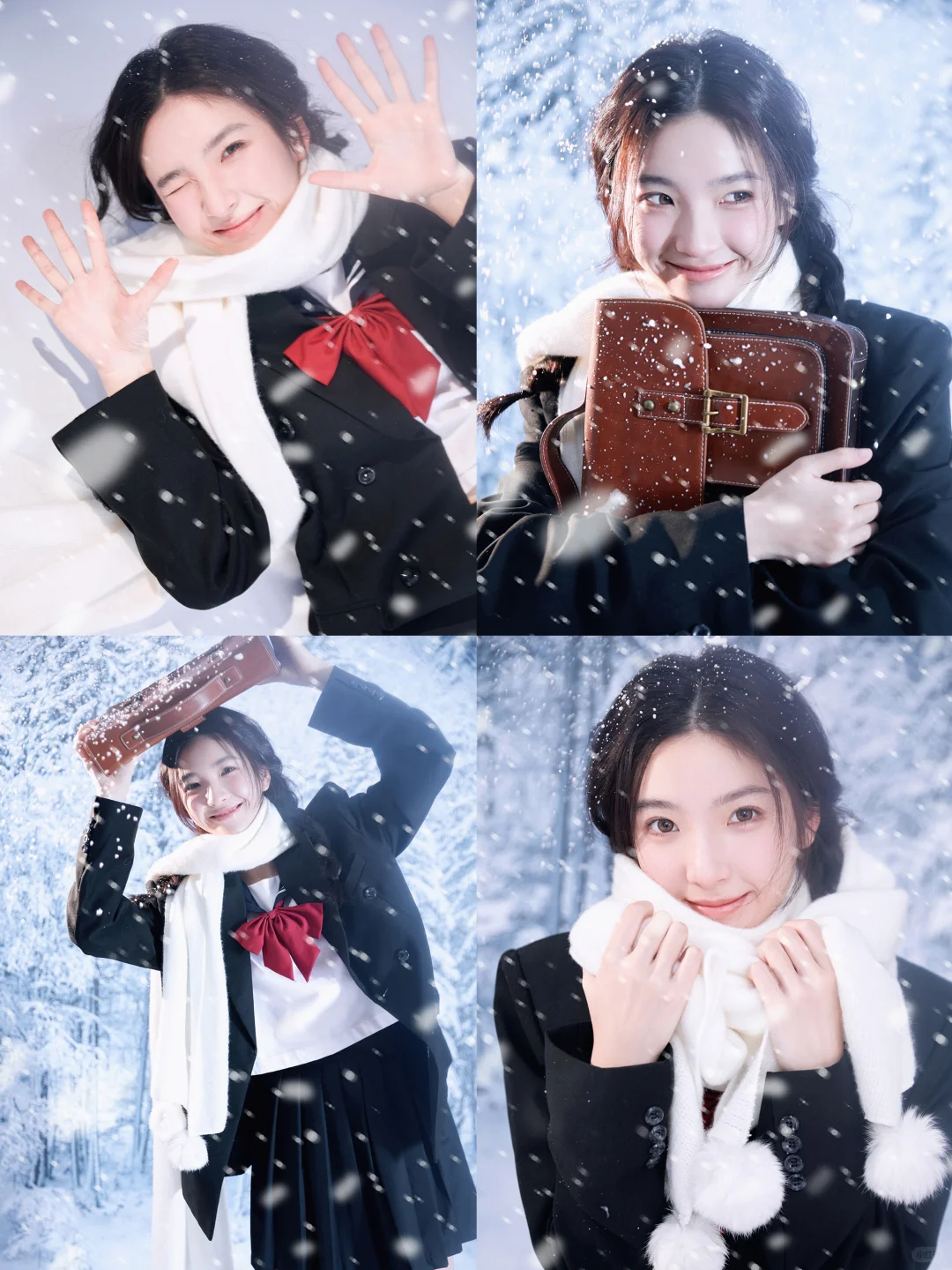 冬日限定❄️雪落制服少女的梦幻写真❄️