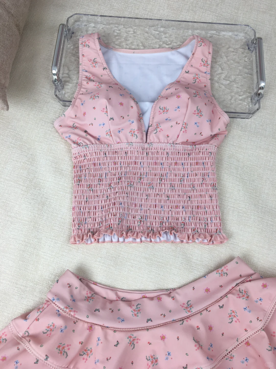 甜妹私汤OOTD♨️这套分体泳衣美到没有上限🌸