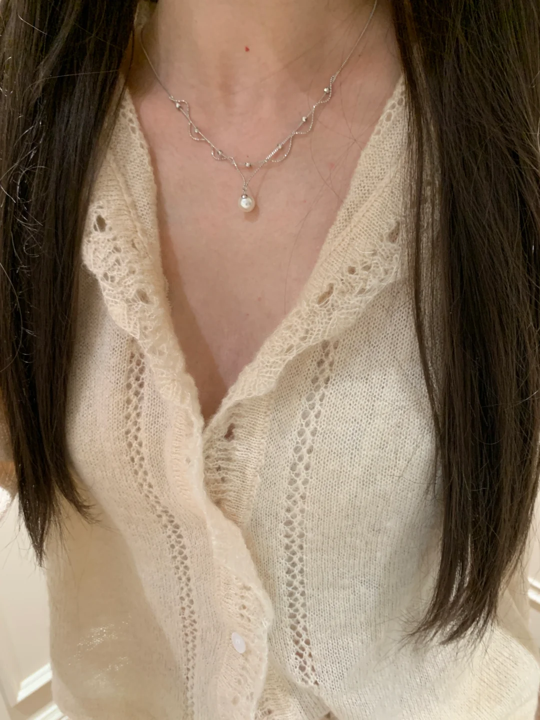 🧚‍♀️🐚✨少女感滴神！蕾丝珍珠项链也太美了～