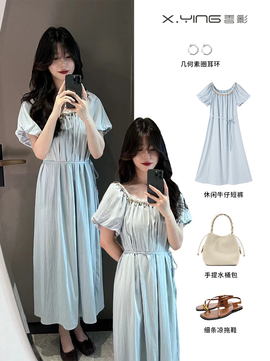 香影试衣间🌊莱赛尔·波西米亚风小蓝裙