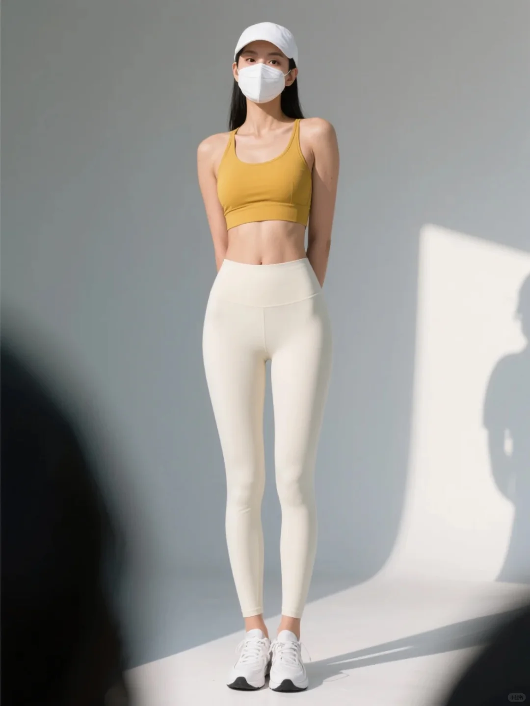 今日运动穿搭 深黄+米白 OOTD