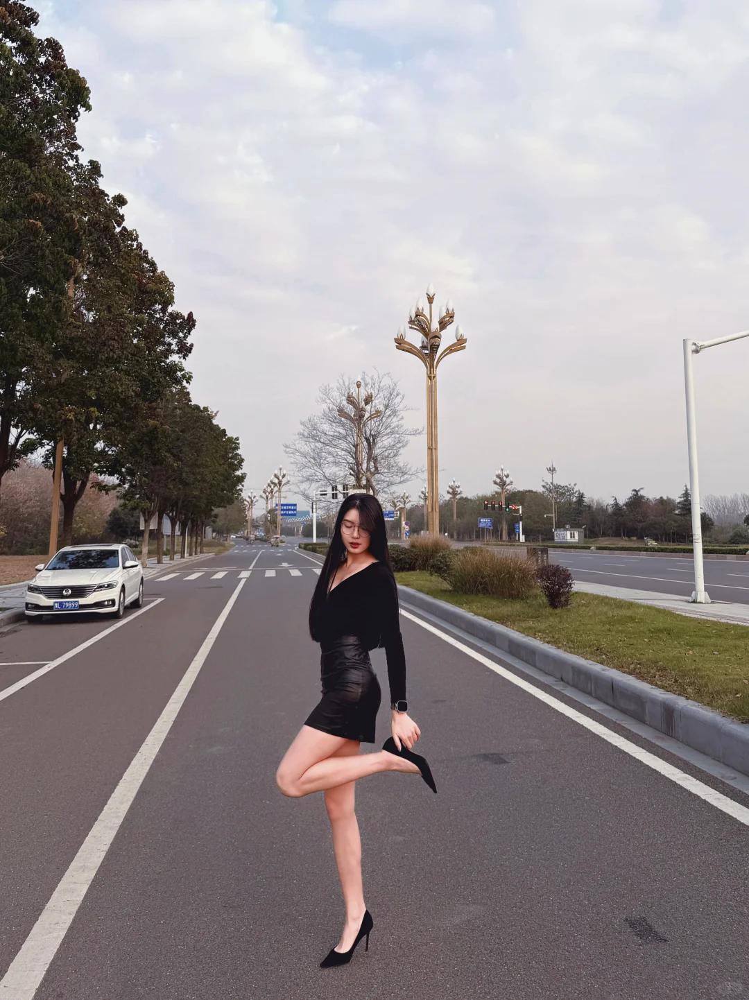 169/53kg 御姐黑色系穿搭