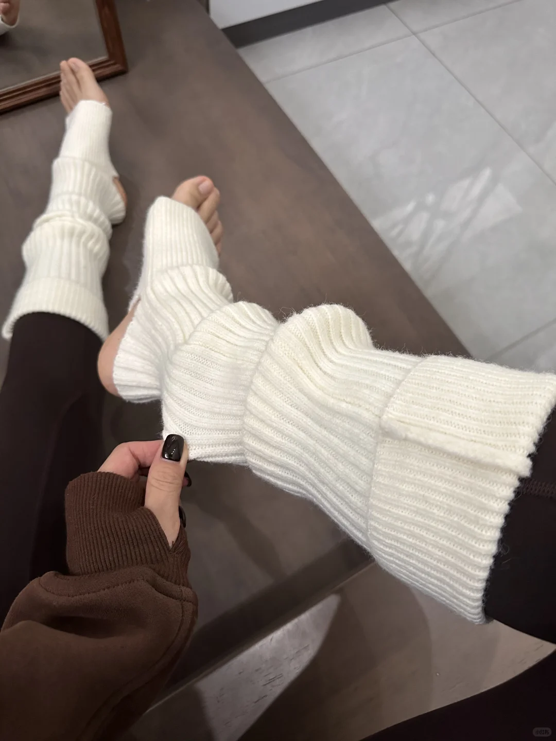 冬天到了！瑜伽裤配袜套真的神了✨