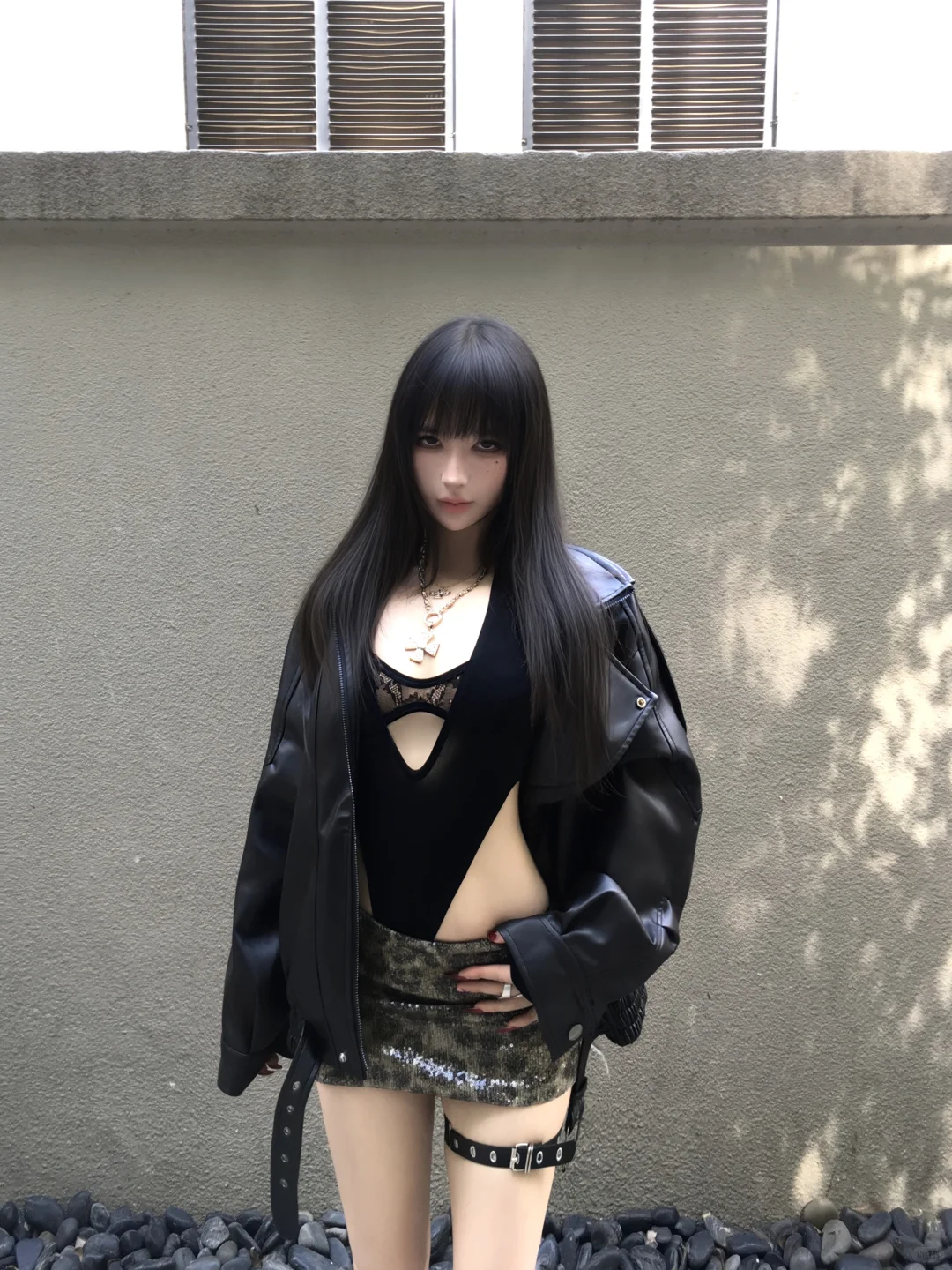 Leopard print, sequins and black lace