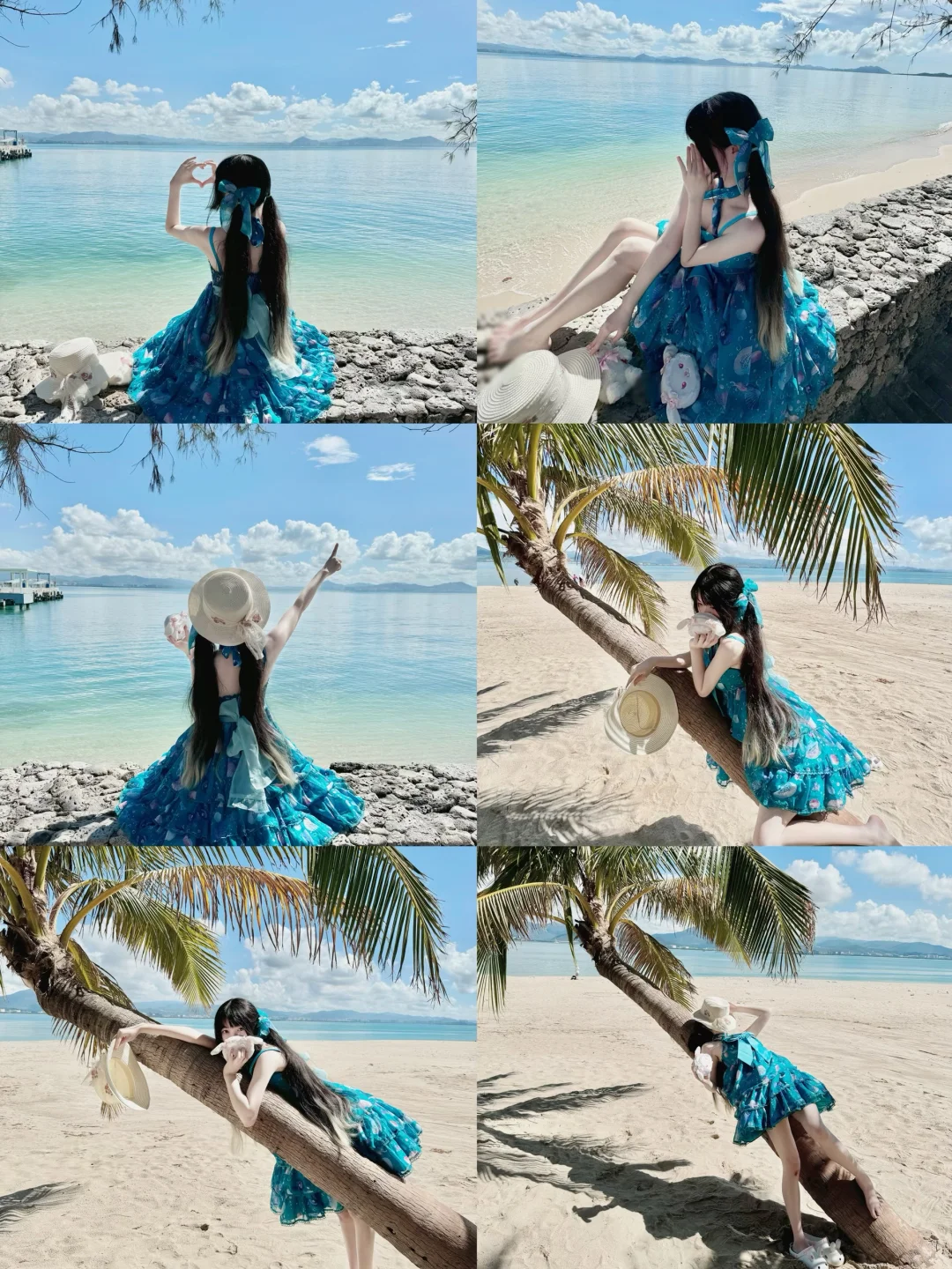 绿贝壳在海边度假这一块/.