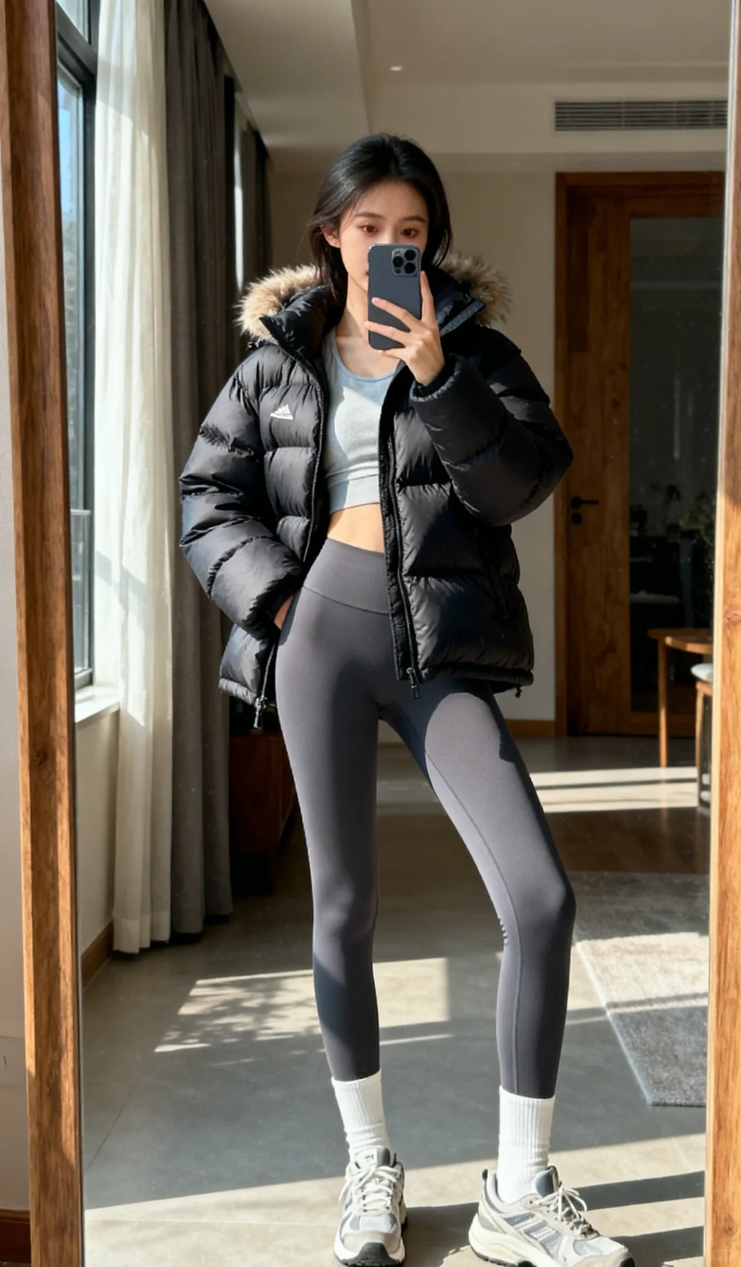 晨练的白月光～～白色系瑜伽服