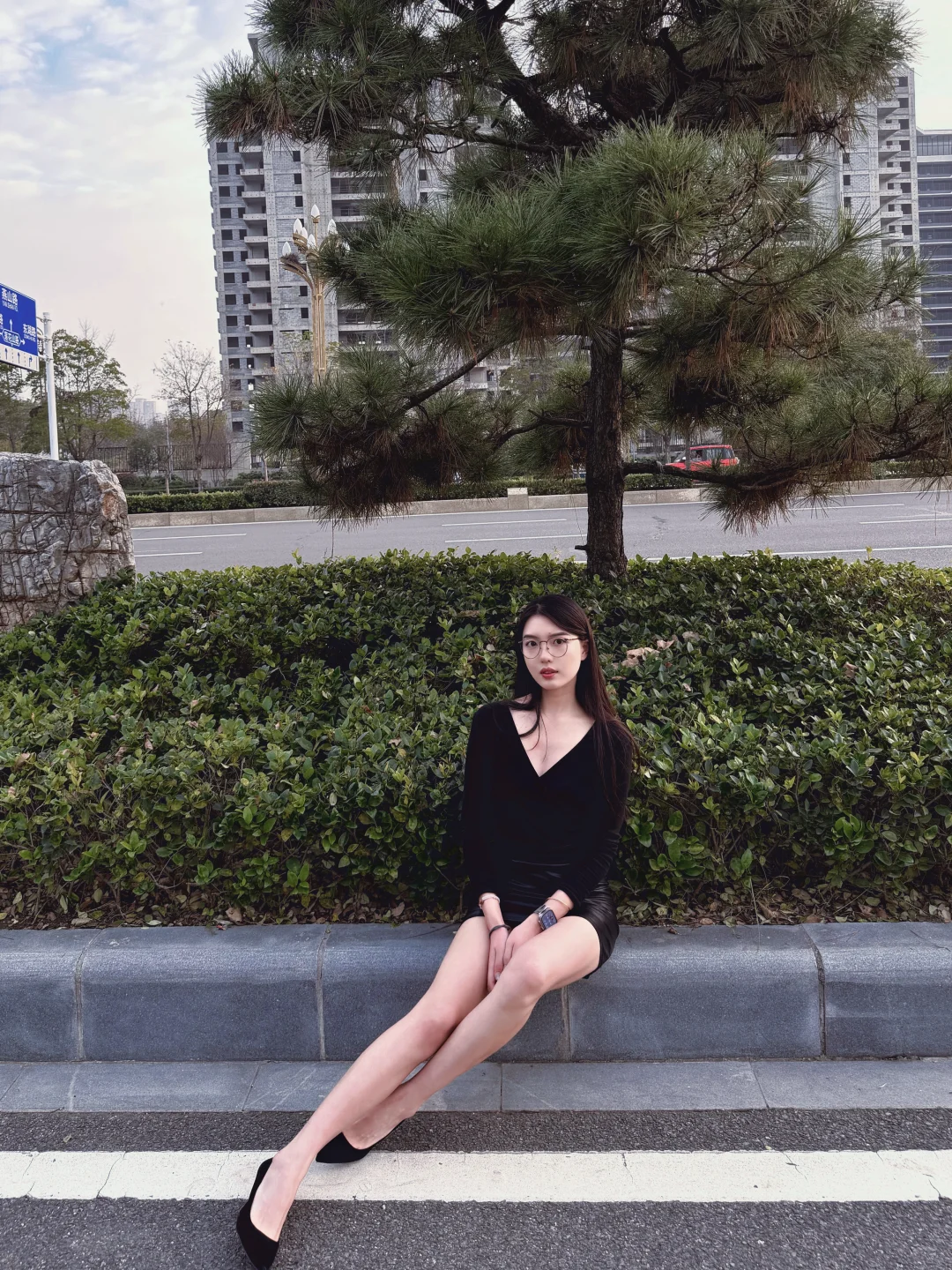 169/53kg 御姐黑色系穿搭