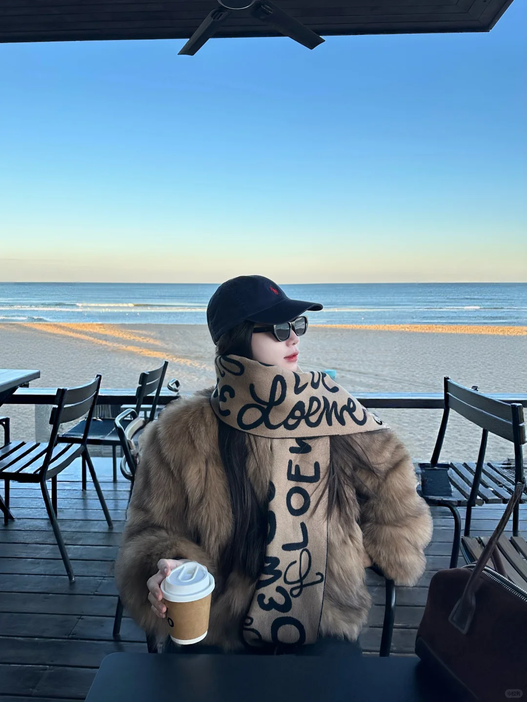 170 125斤微胖穿搭｜冬天的海边咖啡☕️