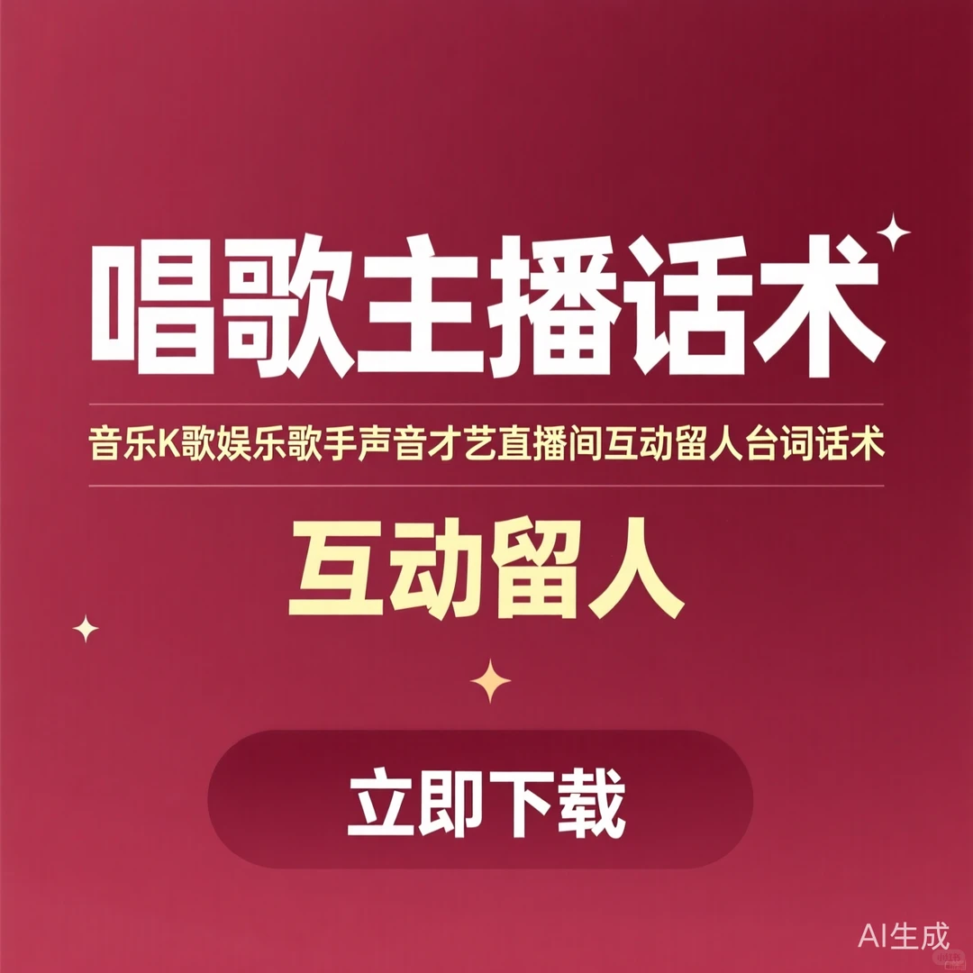 唱歌主播必看！K歌留人话术🎤声音才艺互