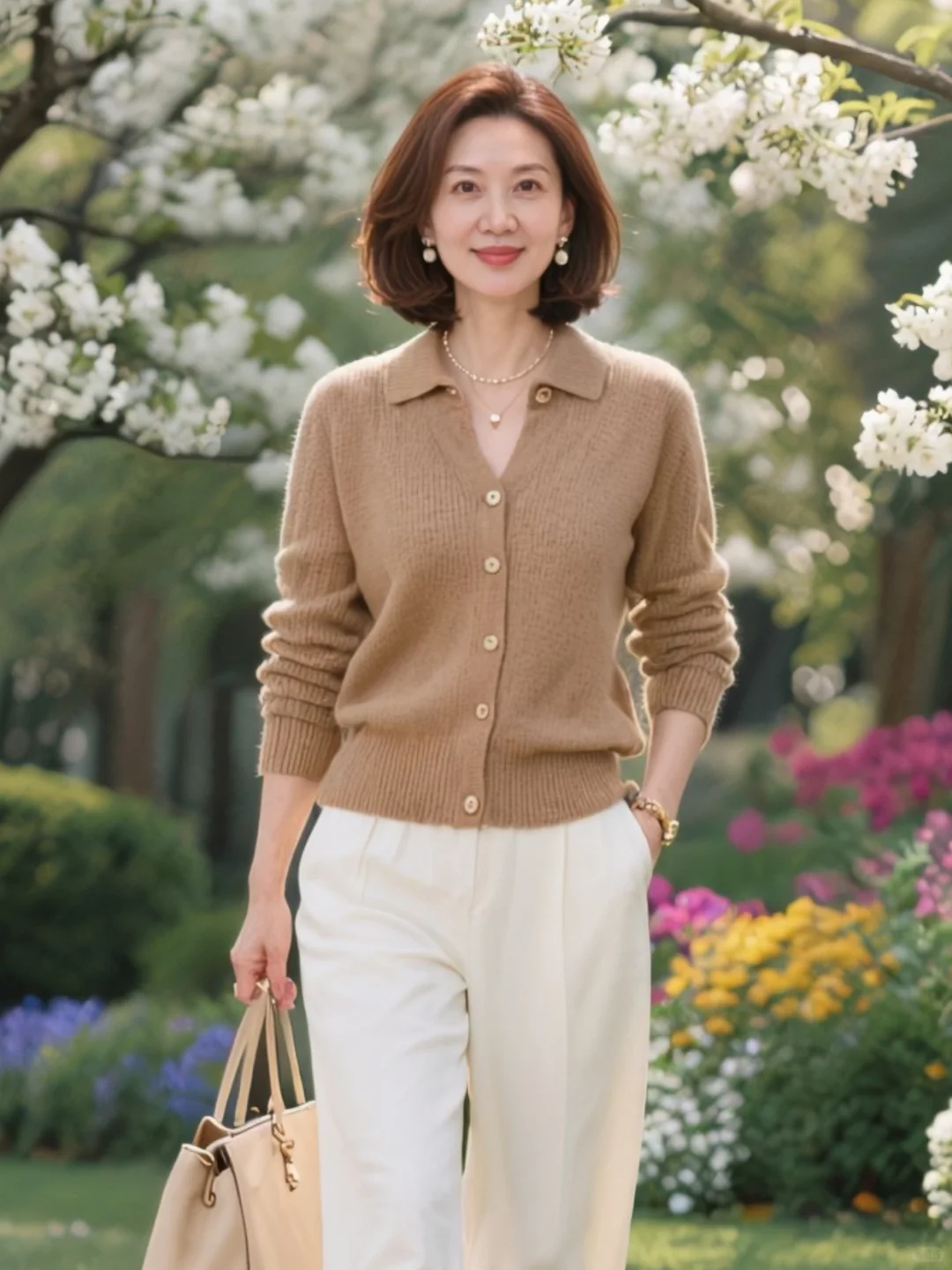 54岁短发阿姨长这样颜值有几分