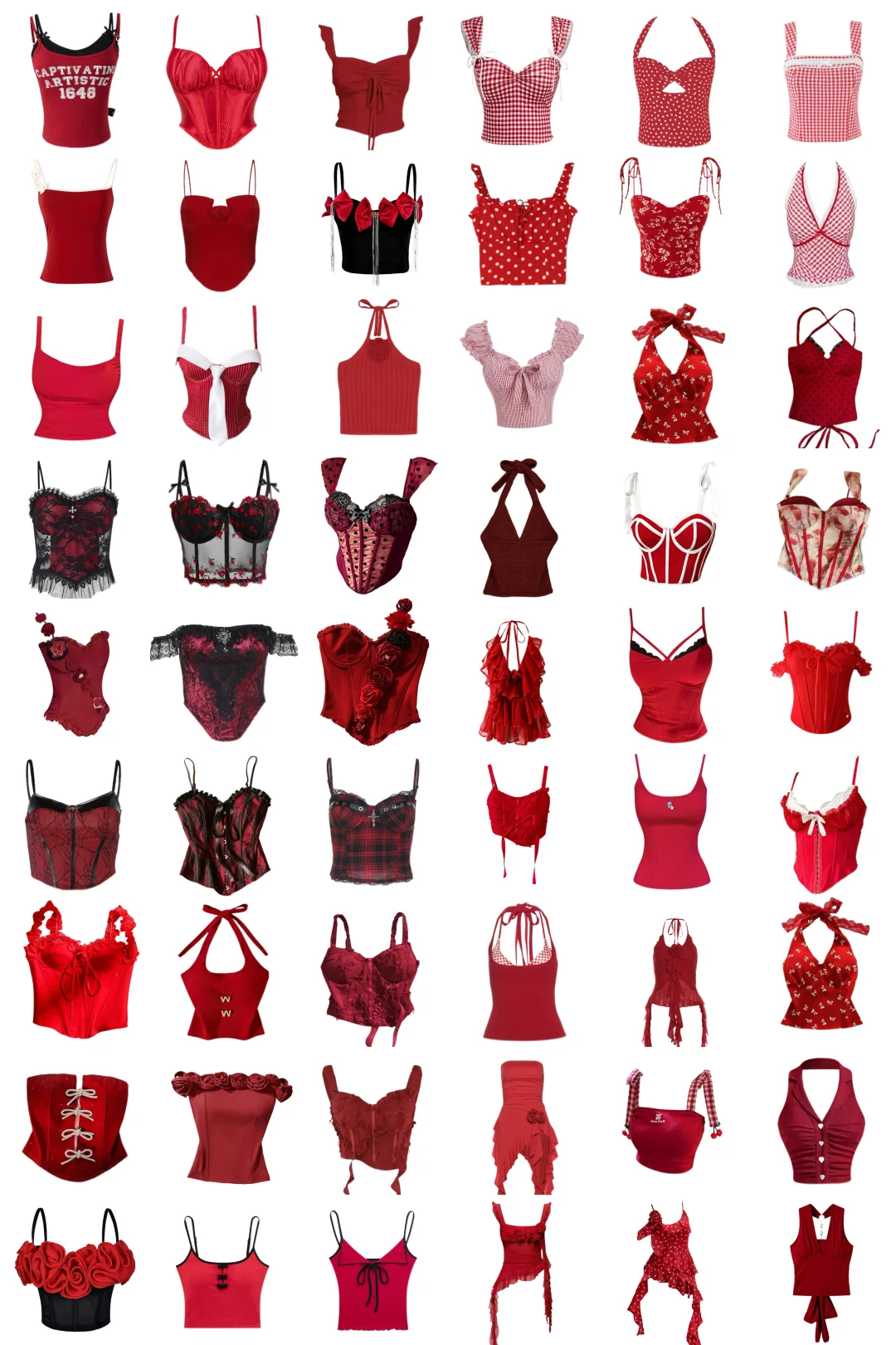 红色辣妹吊带合集❤️❤️你的电子衣橱！