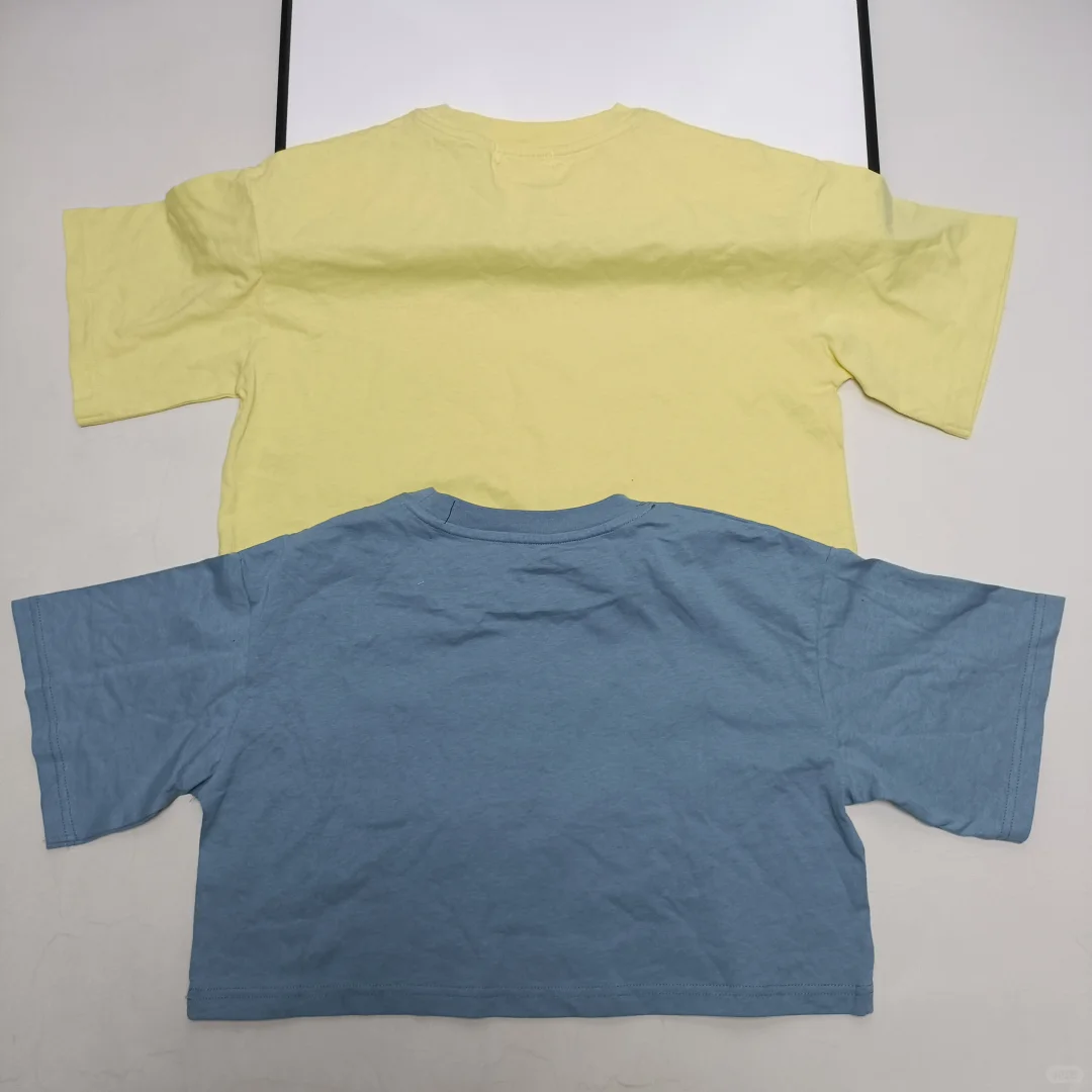 字母刺绣纯棉超短辣妹等短袖T恤外贸尾单