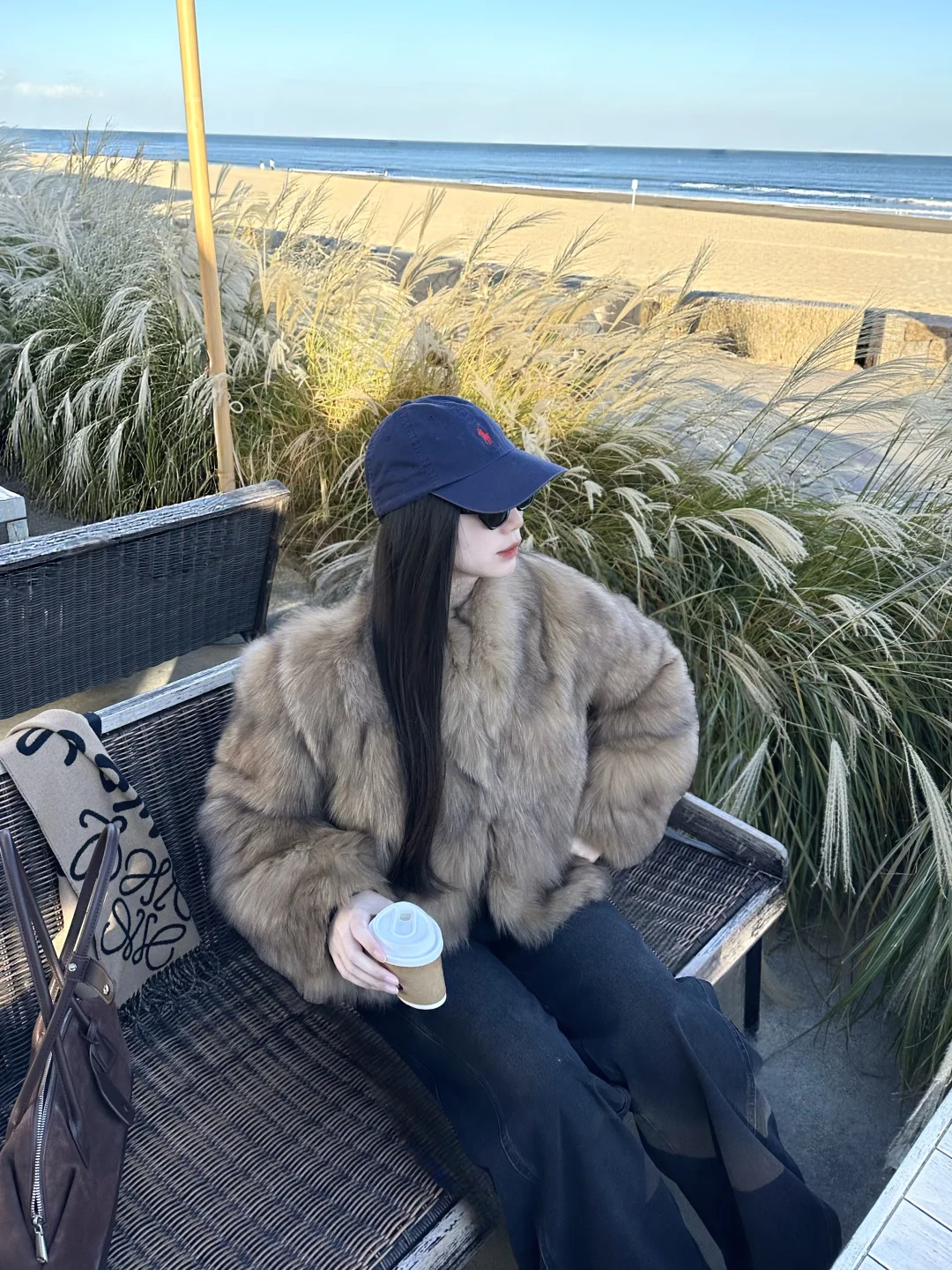 170 125斤微胖穿搭｜冬天的海边咖啡☕️