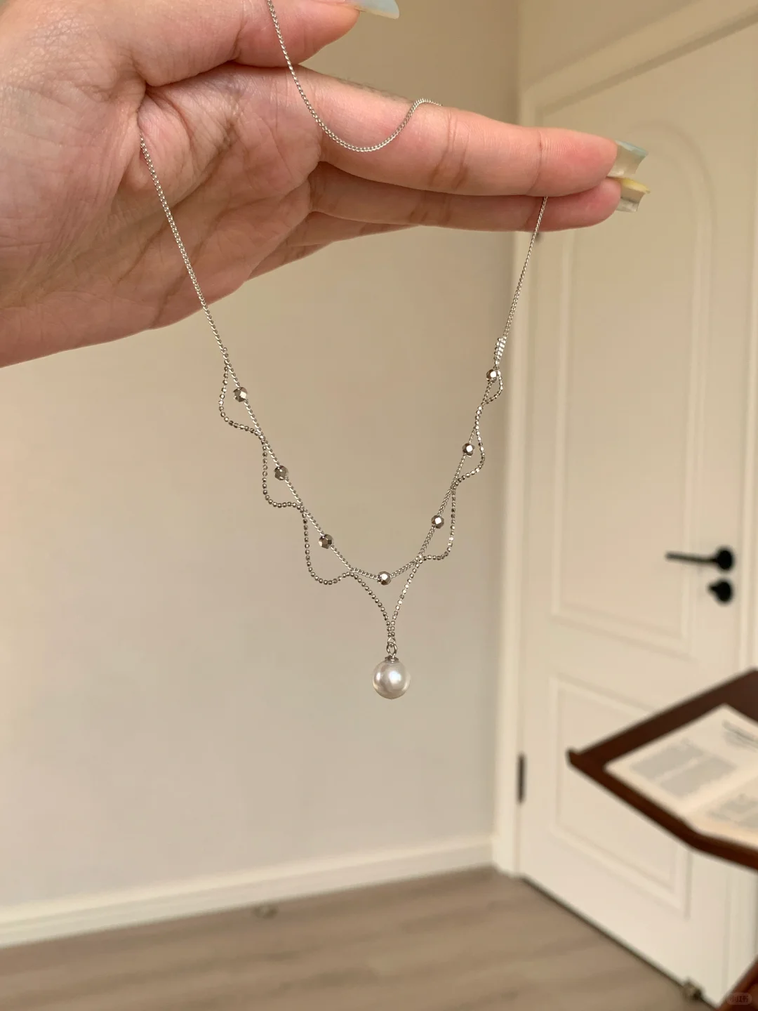 🧚‍♀️🐚✨少女感滴神！蕾丝珍珠项链也太美了～