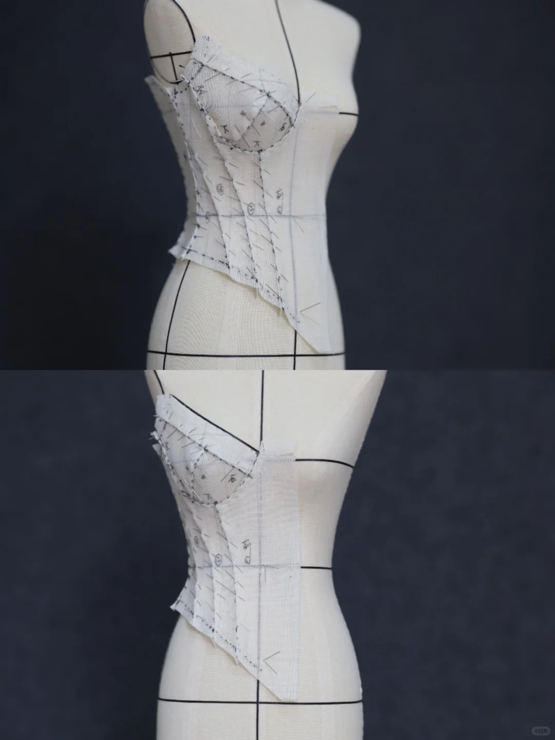 1/3迷你胸衣 立裁制作过程