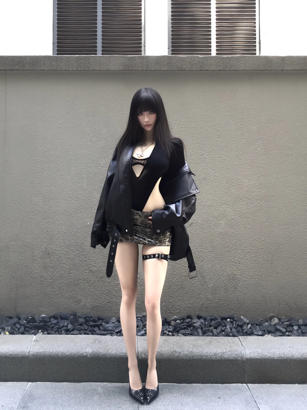 Leopard print, sequins and black lace