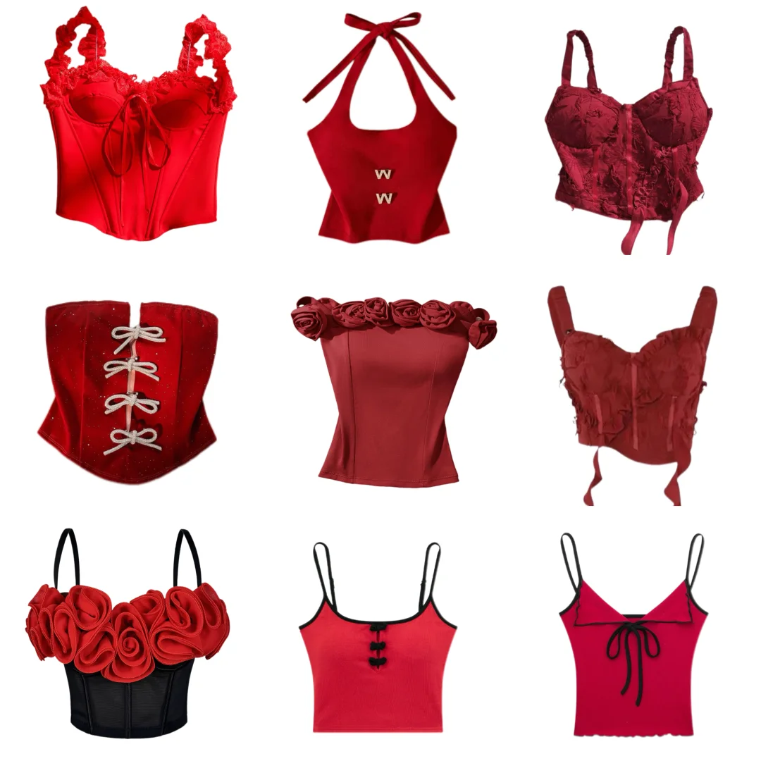 红色辣妹吊带合集❤️❤️你的电子衣橱！